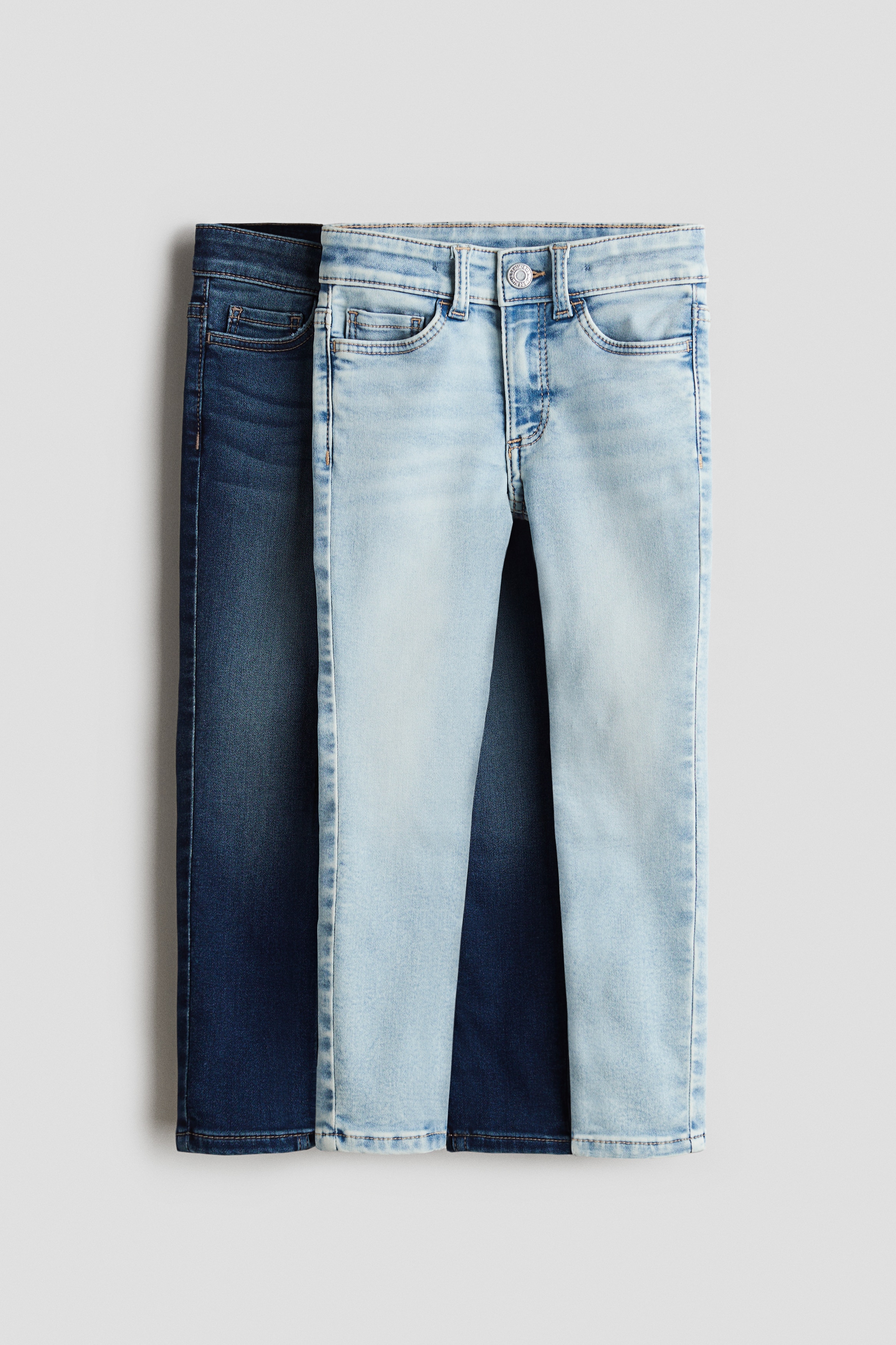 Denim blue/Light denim blue 2-pack Supersoft Skinny Fit Jeans - Size: 3-4Y  - H&M