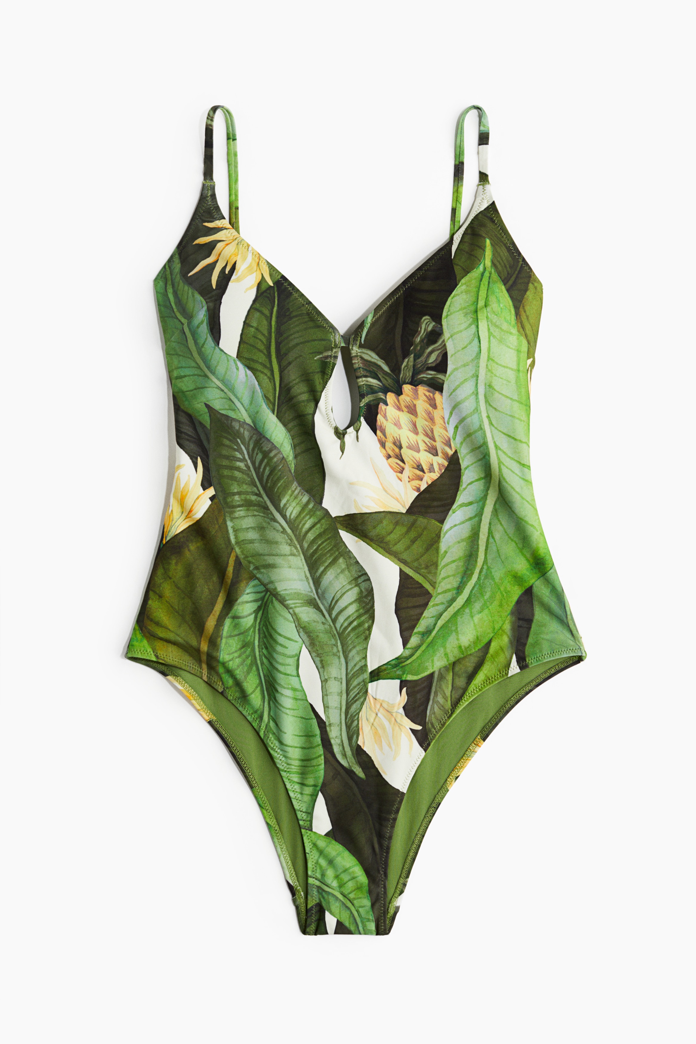 Traje de baño con relleno - Verde/Hojas/White/Blue patterned