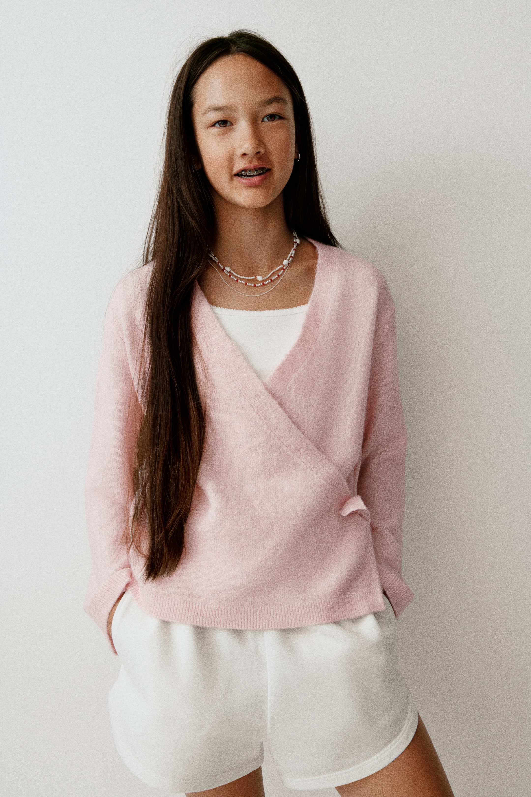 View larger image: Wrap cardigan - Light pink - Kids | H&M 1