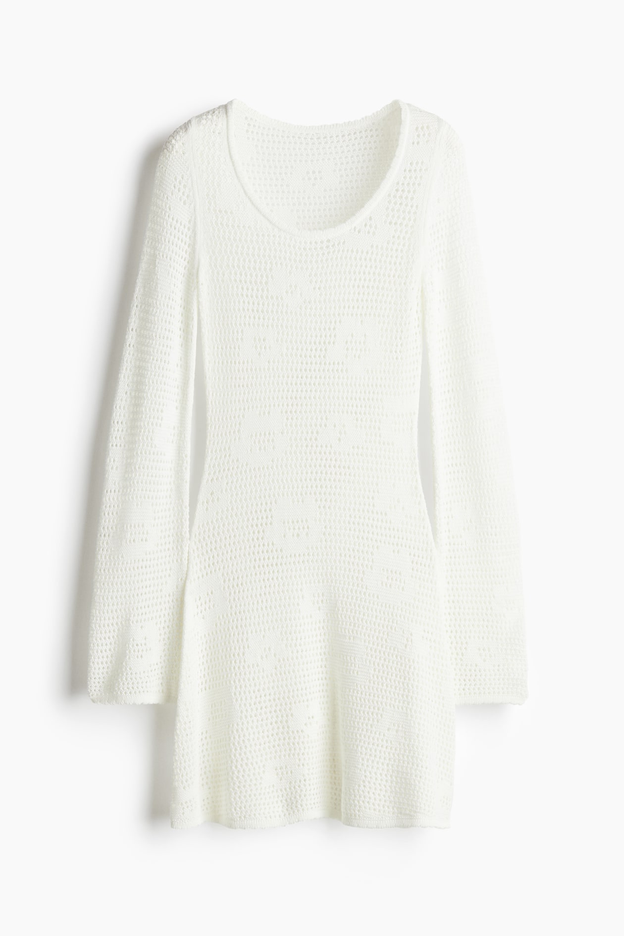 h&m black and white crochet dress Women's Black/Striped Crochet-look dress