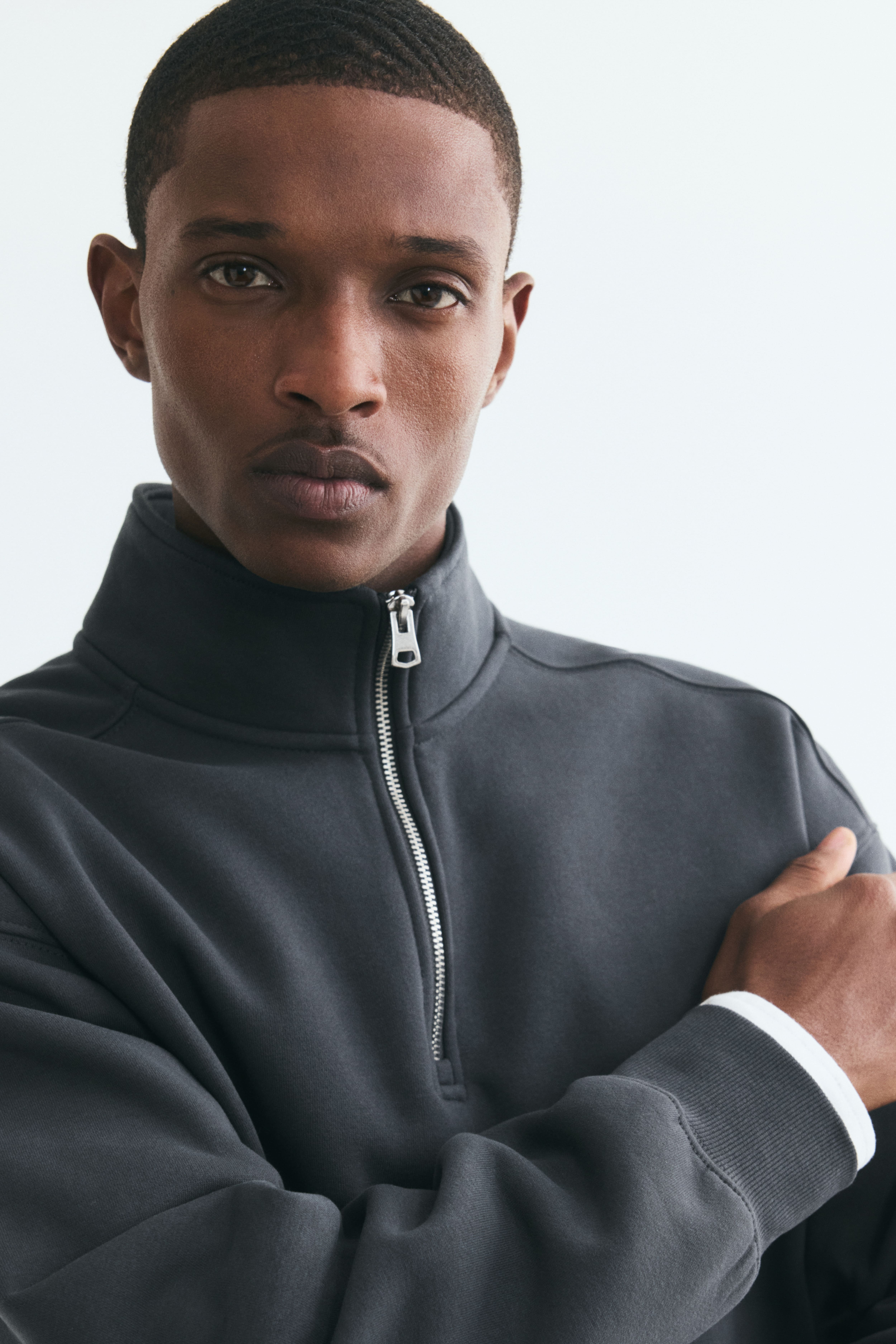 Loose Fit Half-Zip Sweatshirt
