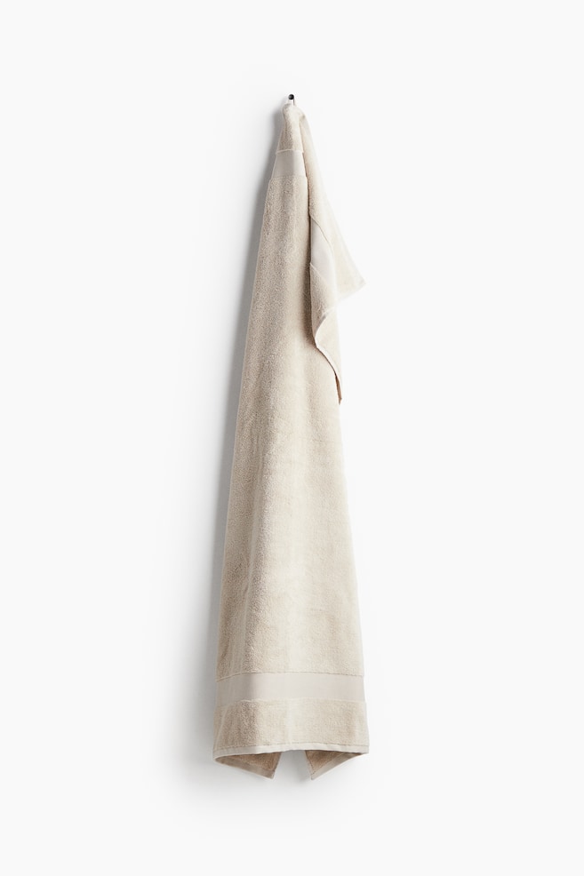 Cotton Terry Bath Sheet - Light beige/Powder pink/White - 1