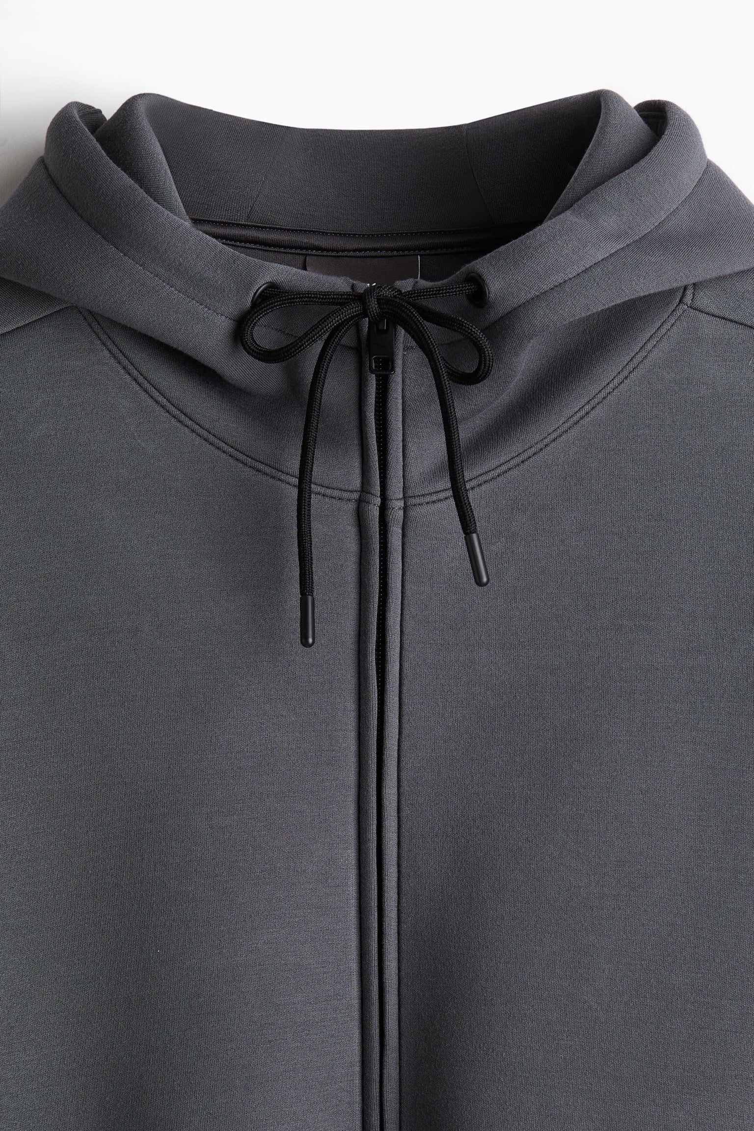 Regular Fit Scuba zip-through hoodie - Dark grey/Black - 4