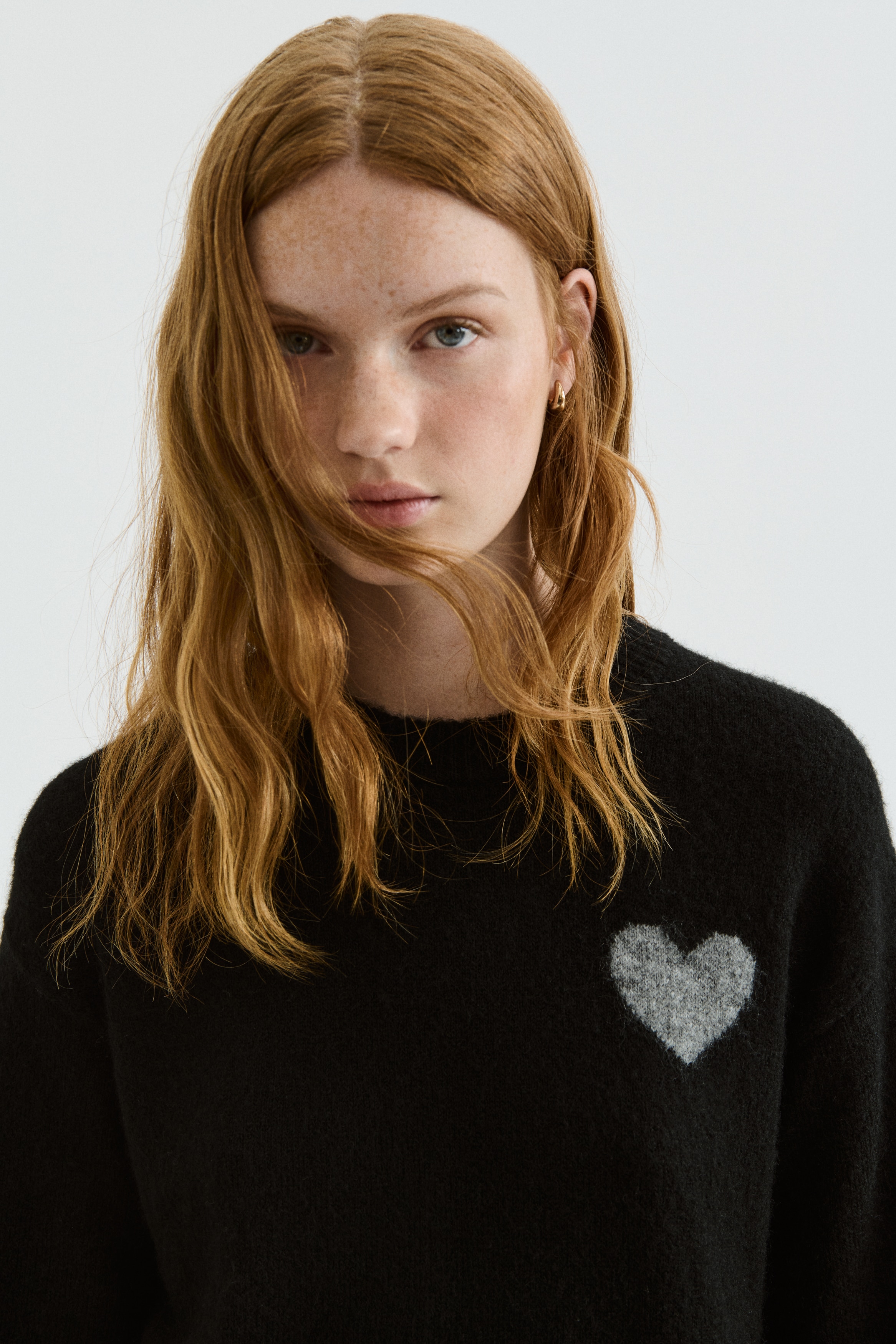 Motif-detail jumper - Black/Heart/Navy blue/32