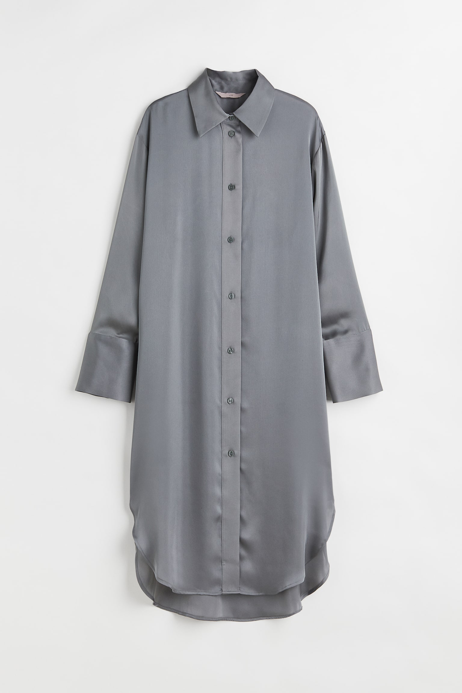Oversize Shirt Dress - Grey green