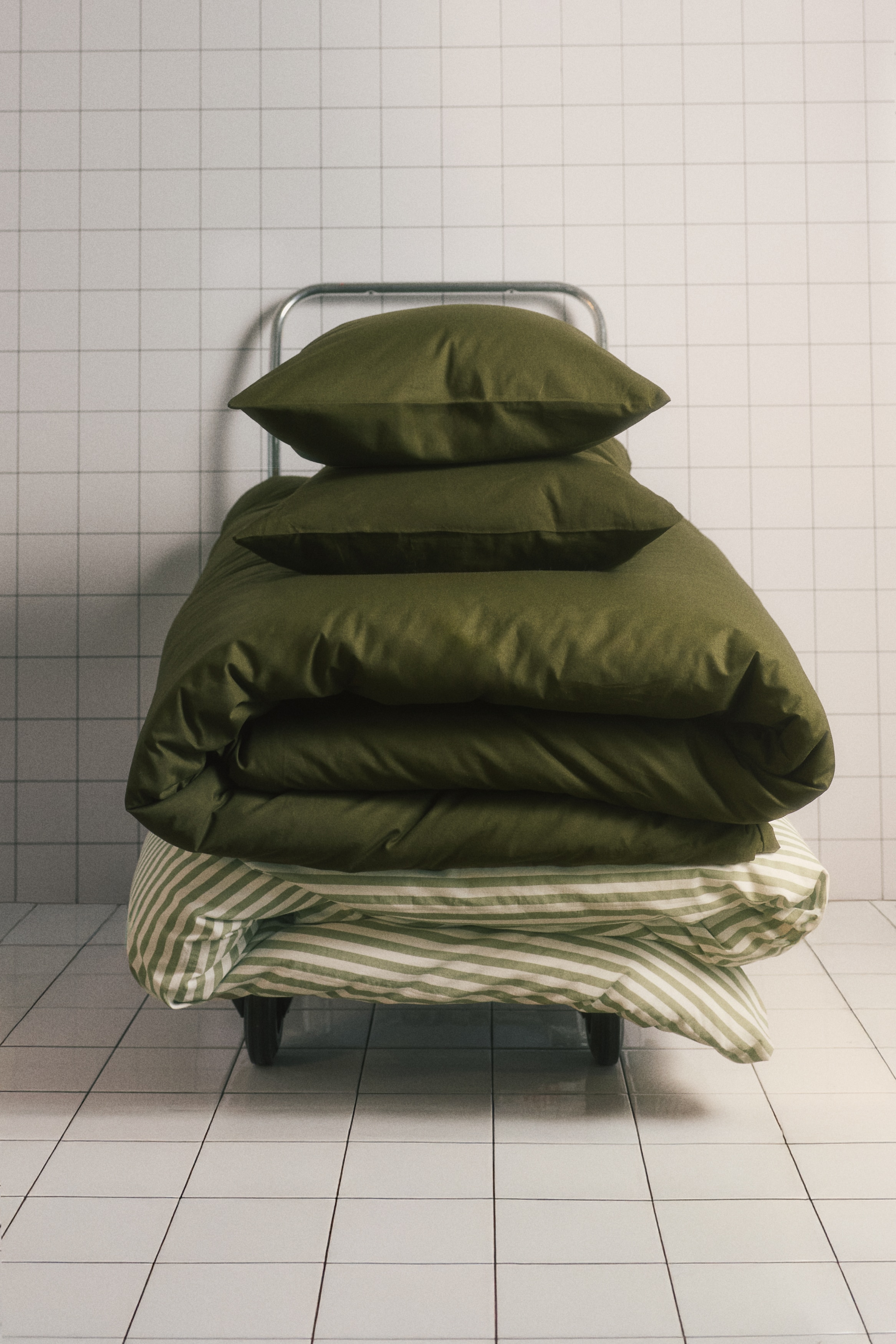 Cotton double/king duvet cover set - Dark green/Light yellow/Brown/Greige/Light beige/White/Sage green/Light beige/Dark beige/Orange/Light grey/Light pink/Light khaki green/Light grey/Sage green/Khaki green/Grey/Light pink/Greige/Grey