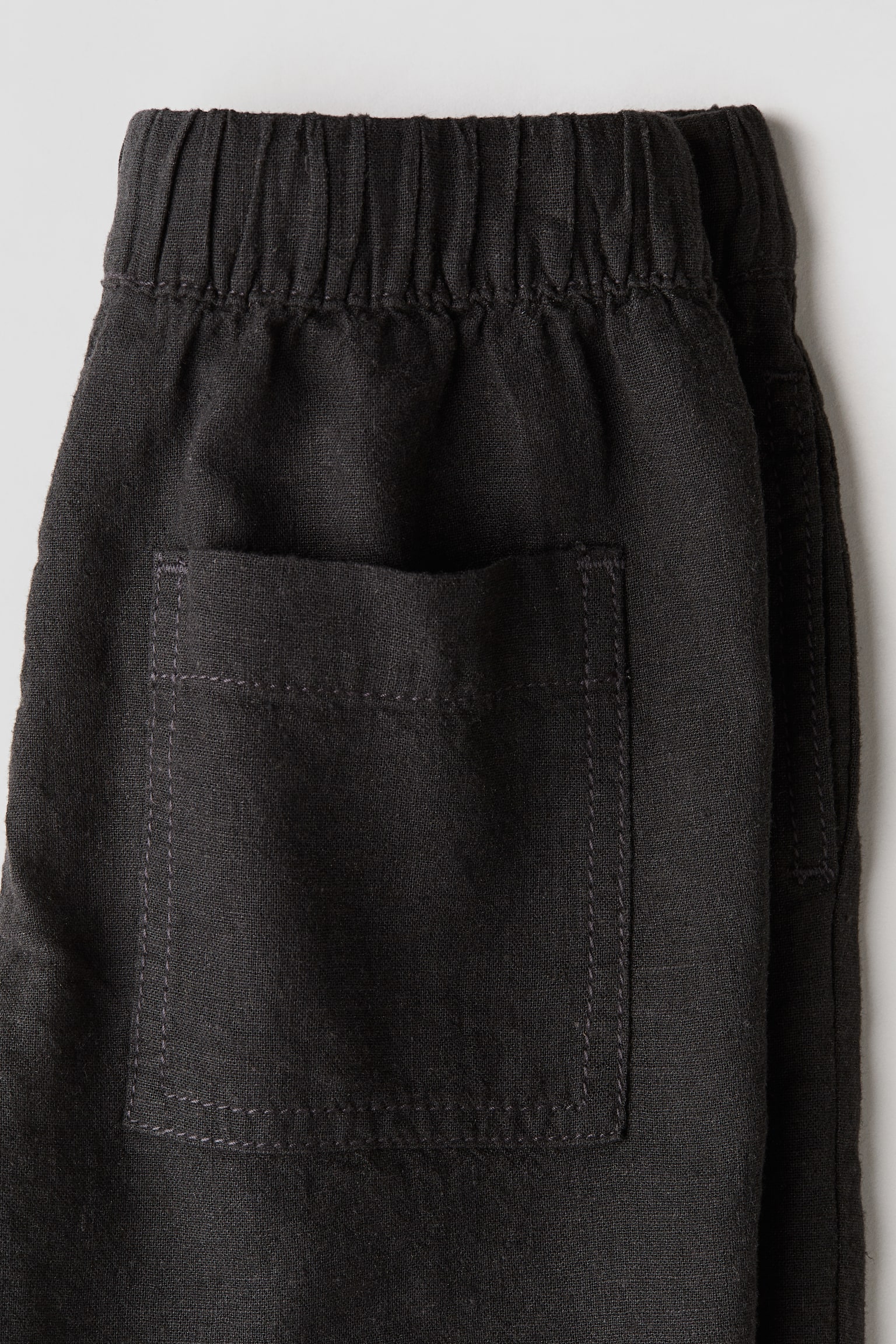 Linen-blend pull-on shorts - Charcoal/Brown/Navy blue/Green/Light beige - 5