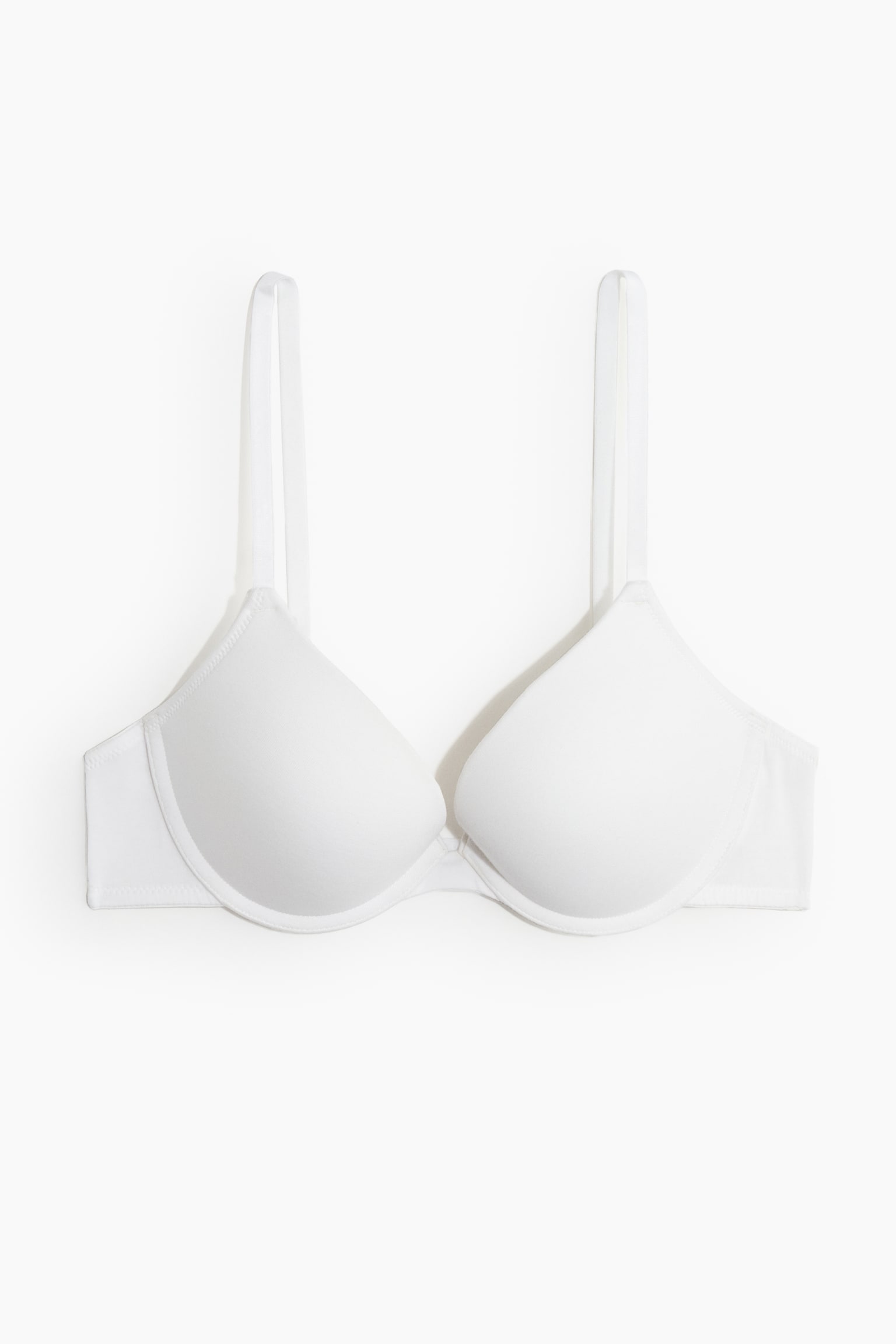 Cotton Push Up Bra - White/Black/Light grey marle/Powder pink - 1