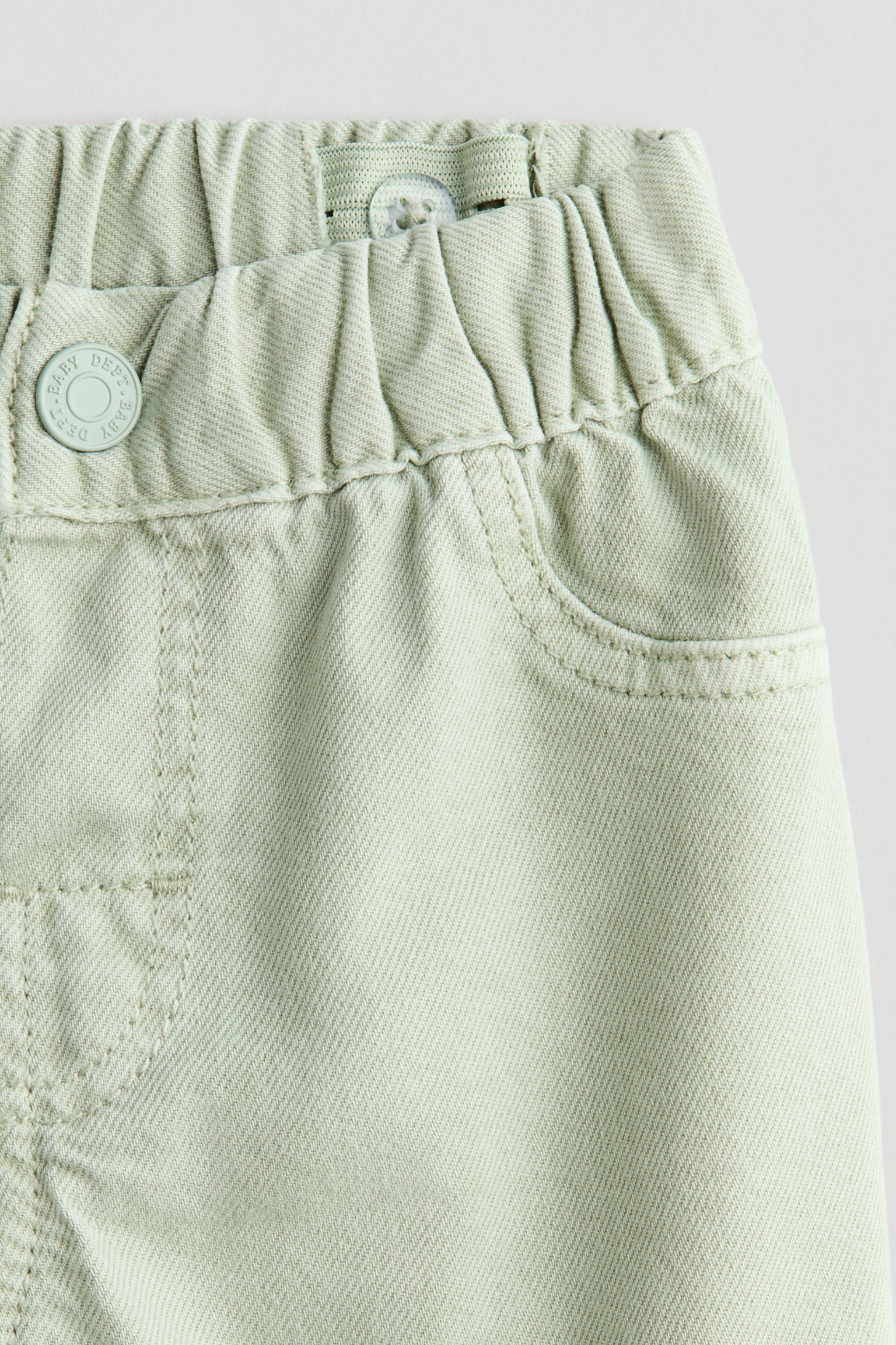 Cotton Pants - Light green/Light pink/Dark denim blue/cherries - 3