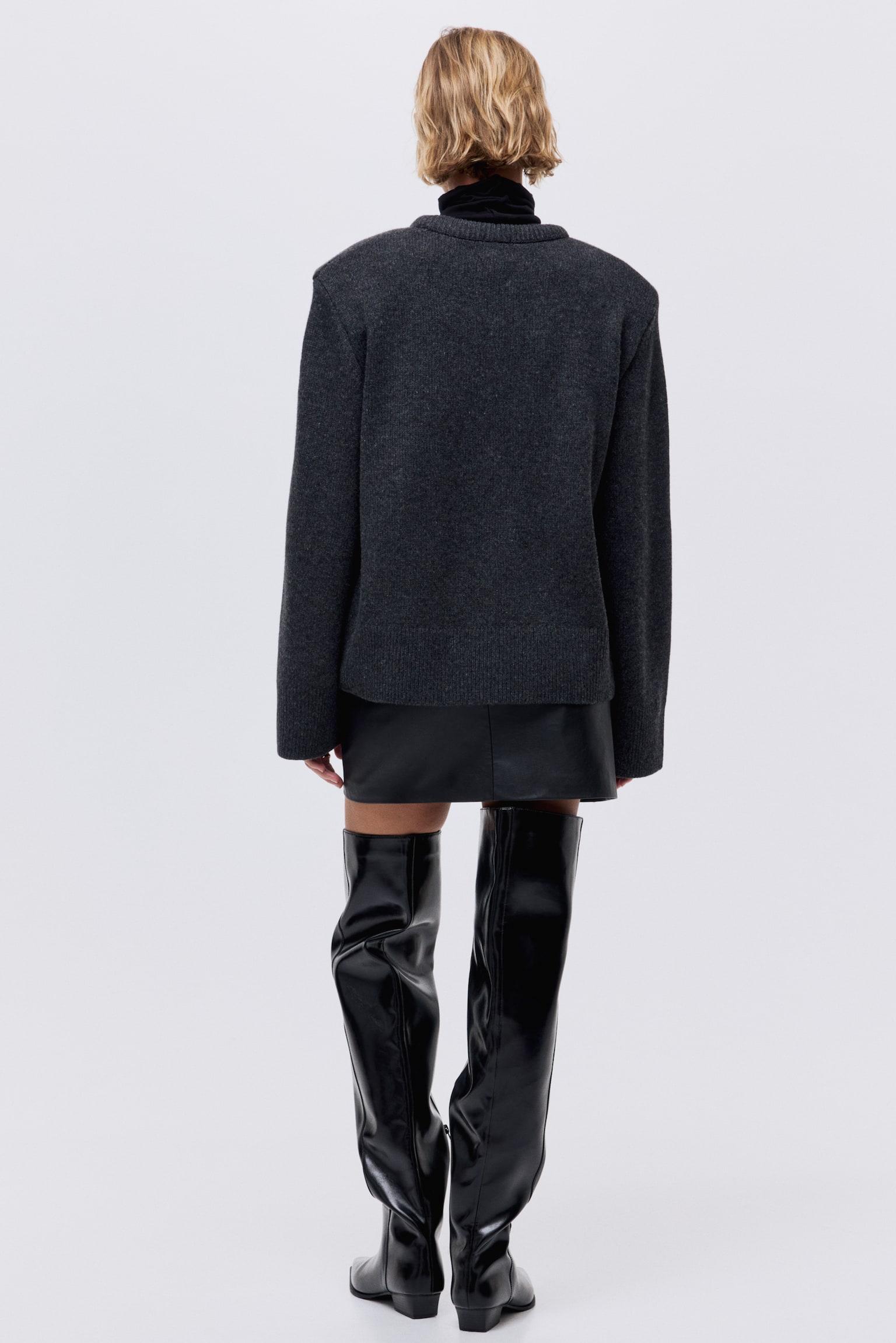 Pull en laine - Gris foncé chiné/Bleu marine - 6