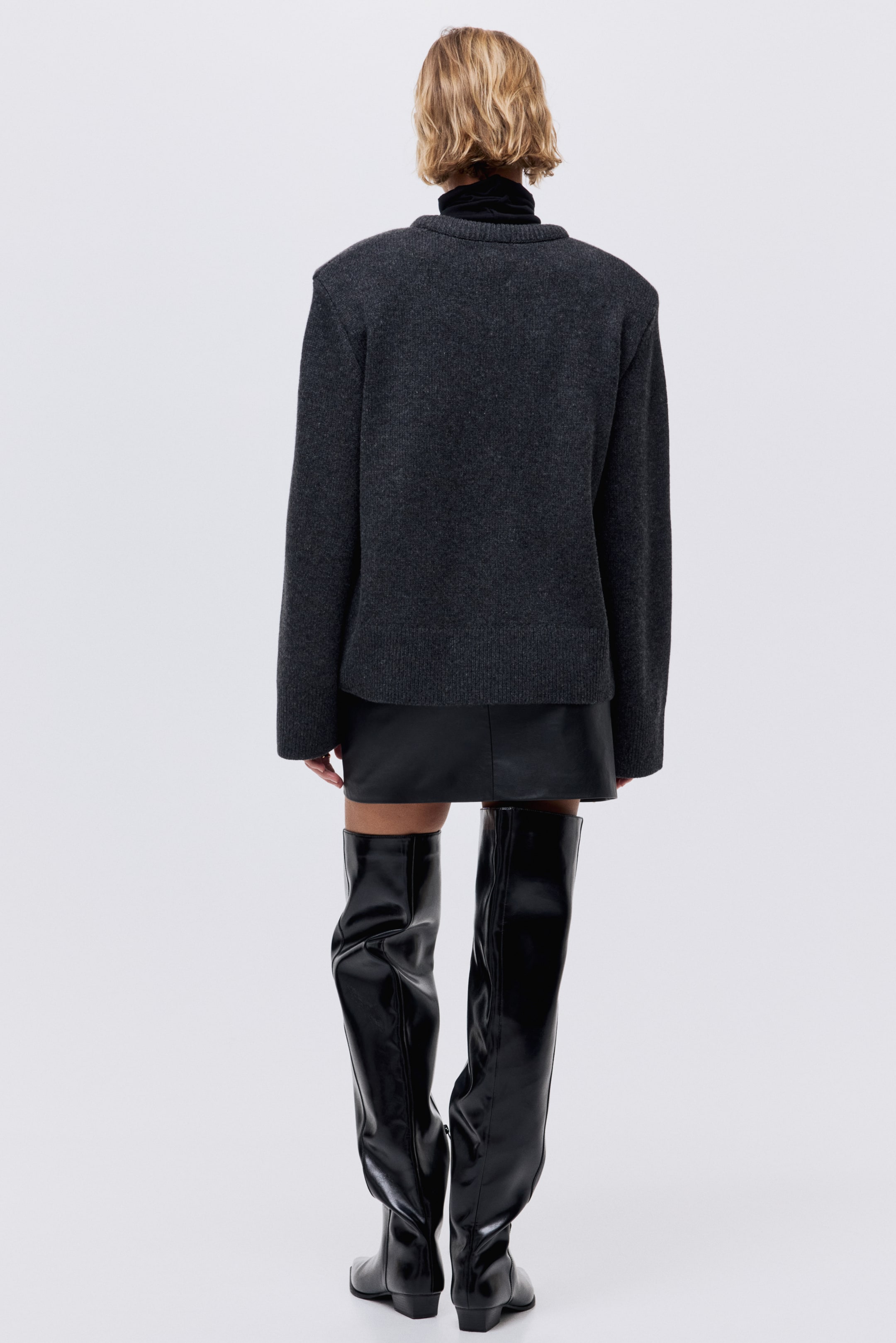 拡大画像を表示: ウールセーター - ダークグレーメランジ - レディース | H&M JP 4