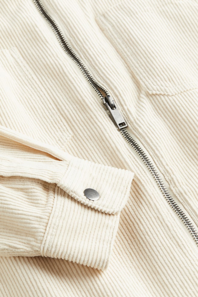 Oversized overshirt i cord - Lys beige - 3