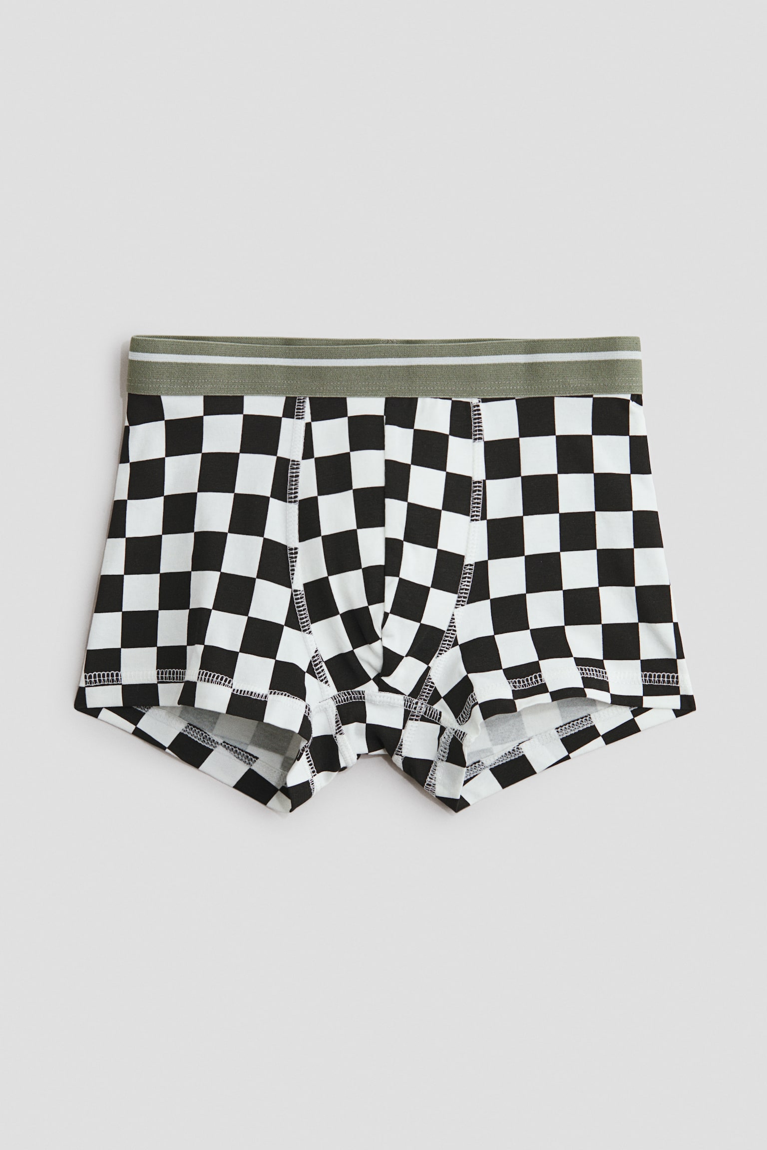 3-pack cotton trunks - Black/Checked/Black/Footballs - 3