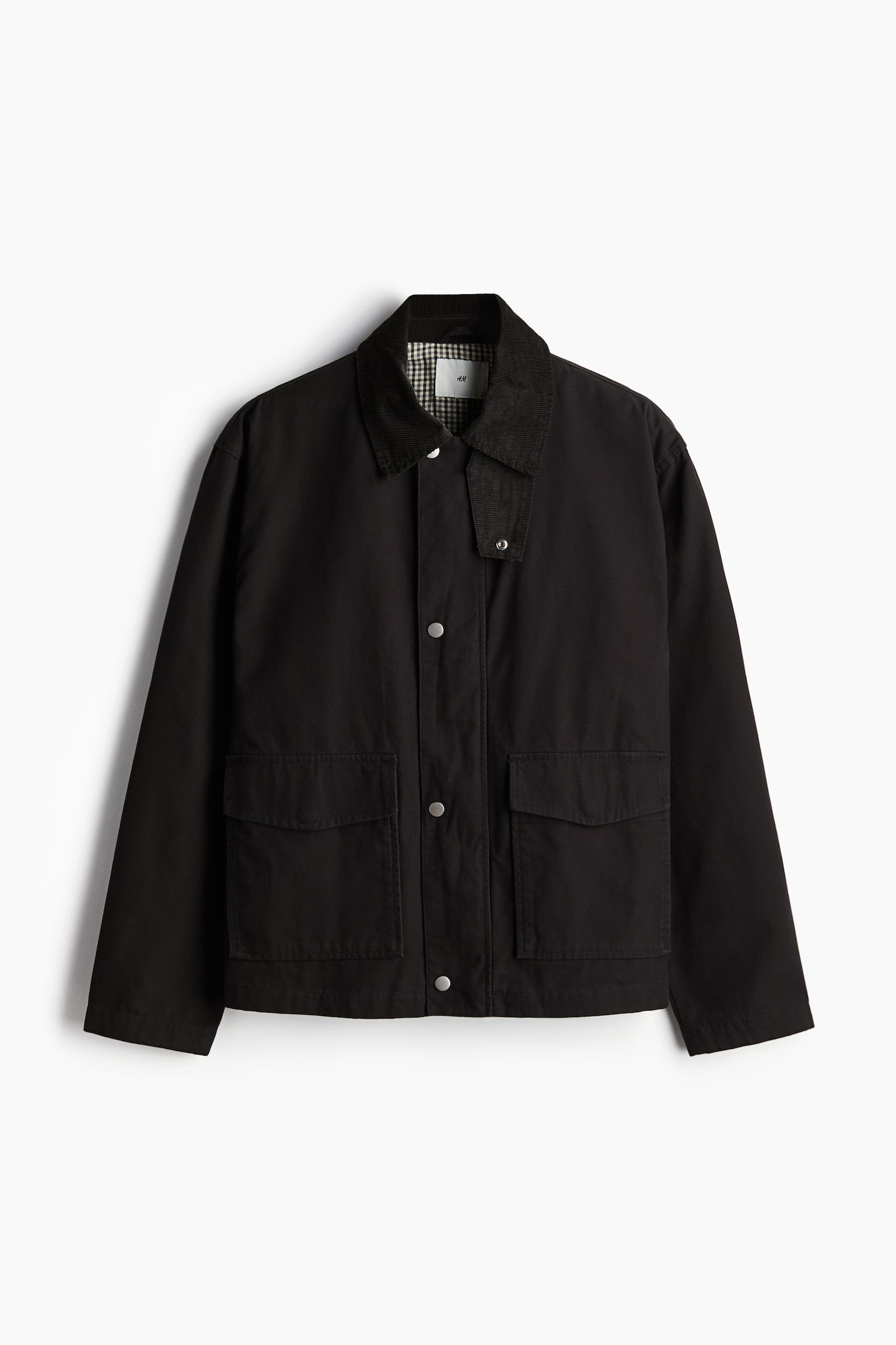 Regular Fit Canvas jacket - Black/Brown - 2