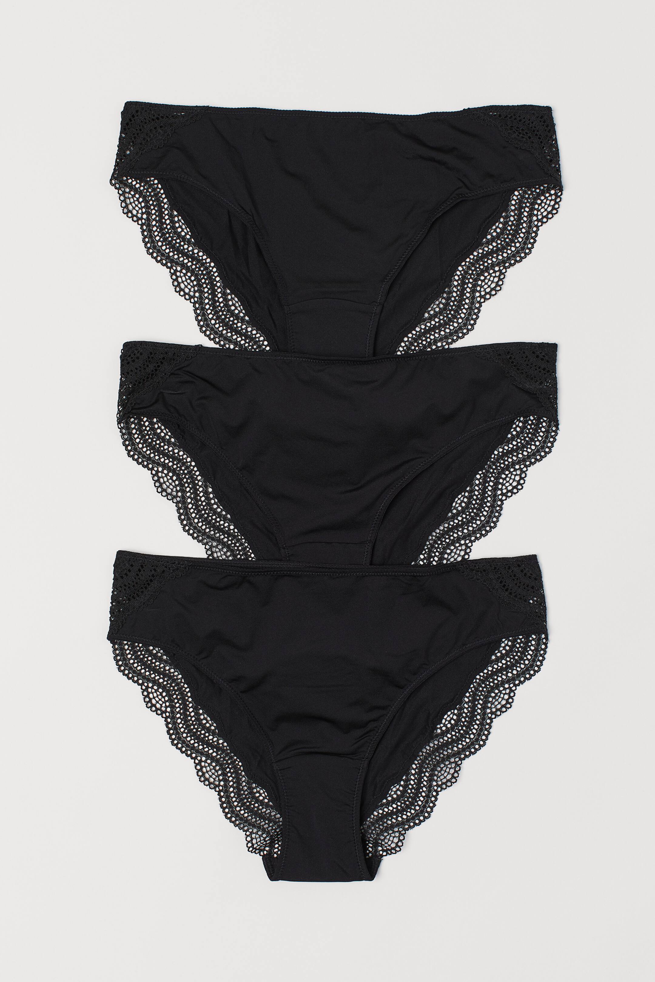 查看大圖: Bikini 3件入內褲 - 黑色 - Ladies | H&M 1