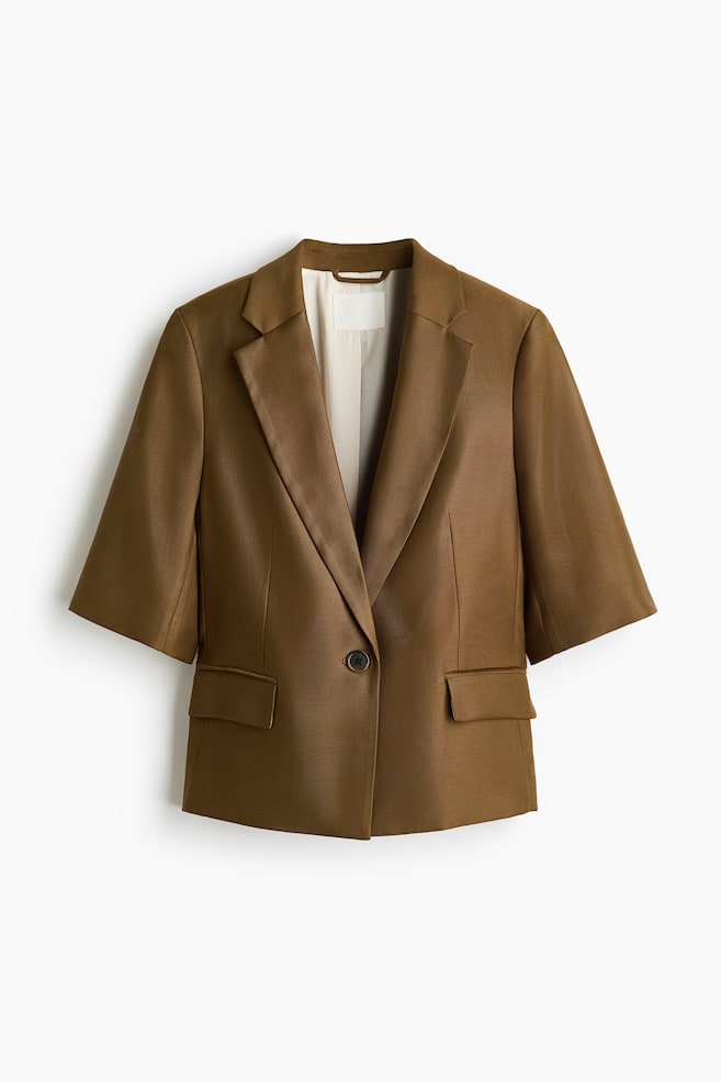 Short-sleeved blazer - Khaki green - 1
