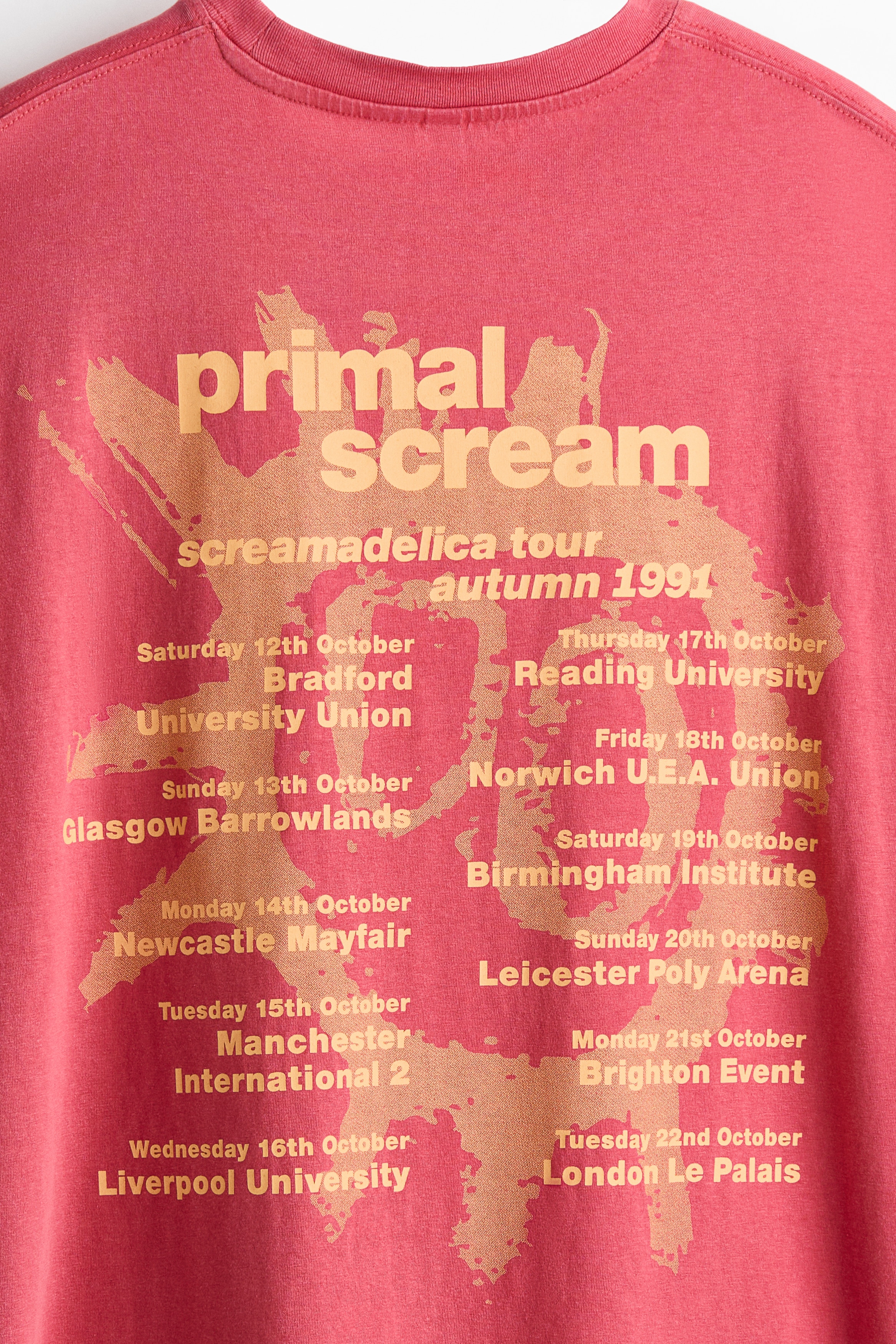 Women's Raspberry red/Primal Scream Oversized Printed T-Shirt | H&M CA