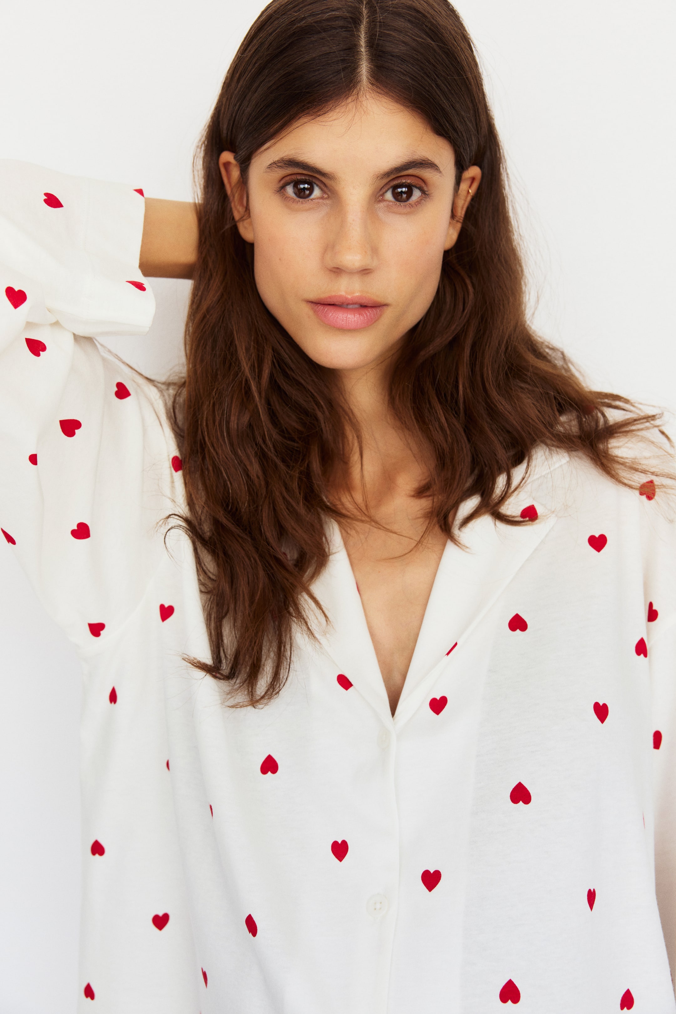 Vezi imaginea mai mare: MAMA Pijama de bumbac Before & After - Alb/inimi - FEMEI | H&M RO 3