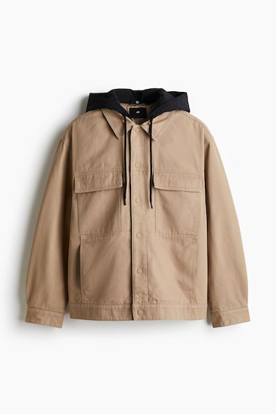 ルーズフィット フーデッドデニムジャケット