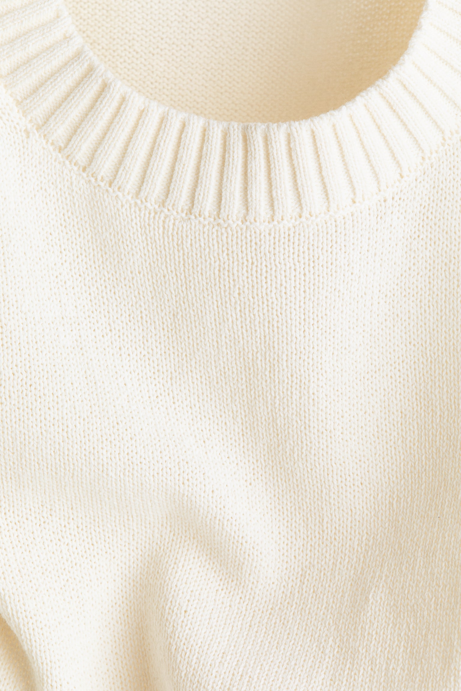 Мужская футболка H&M Regular-Fit Knit, цвет: Кремовый — фото 7