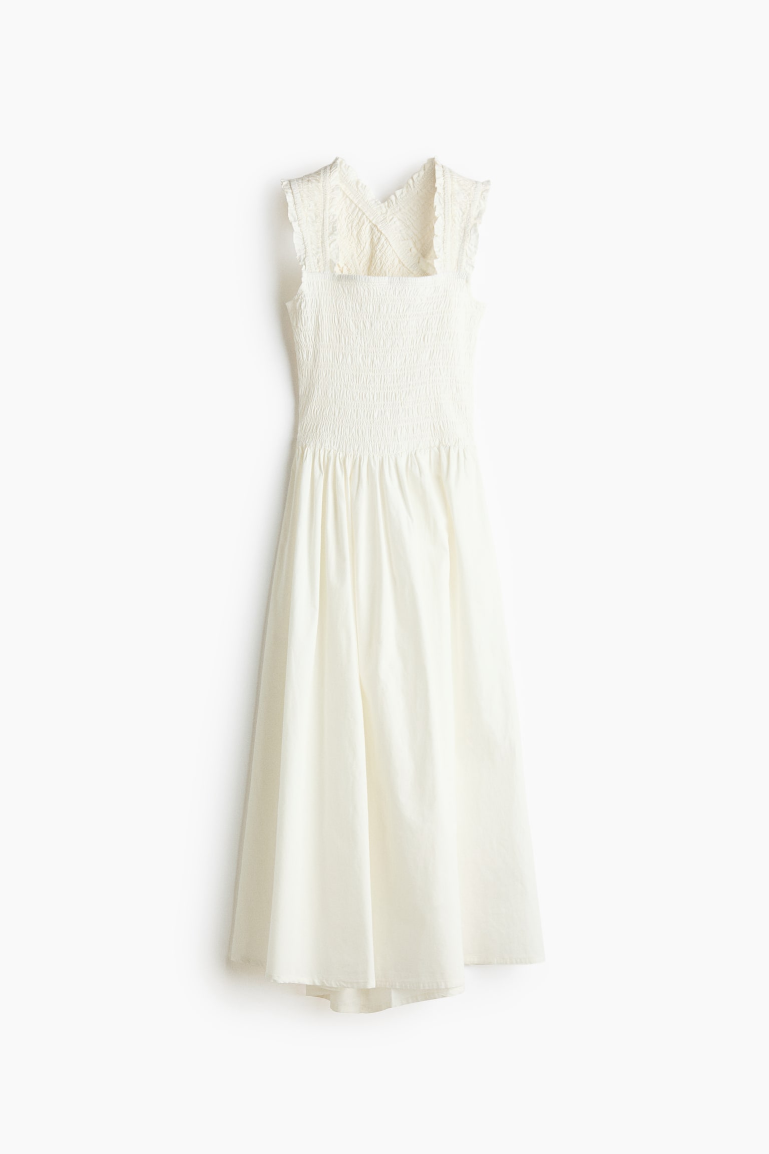 Smocked poplin dress - White - 2