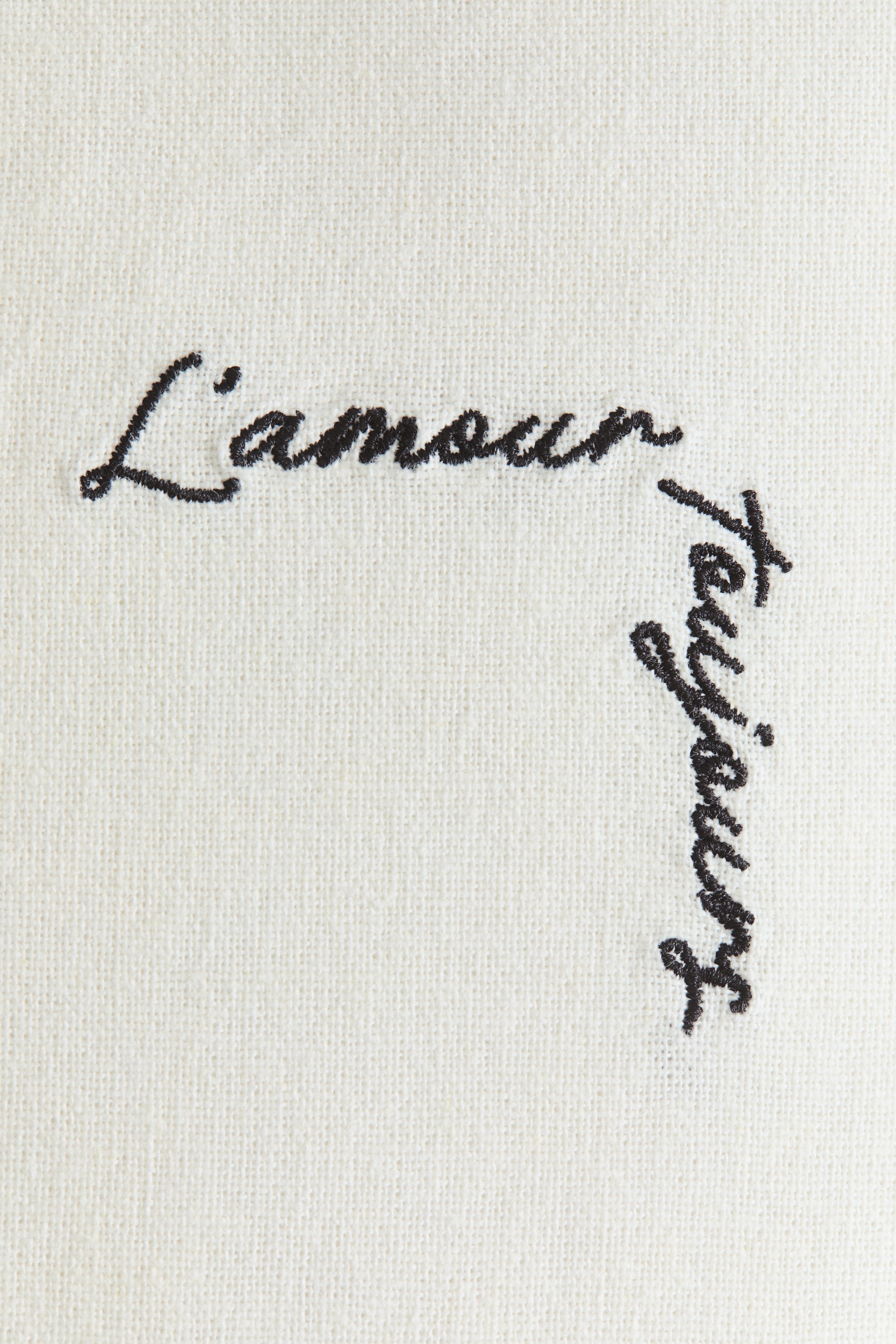 Embroidered-Detail Linen-Blend Cushion Cover