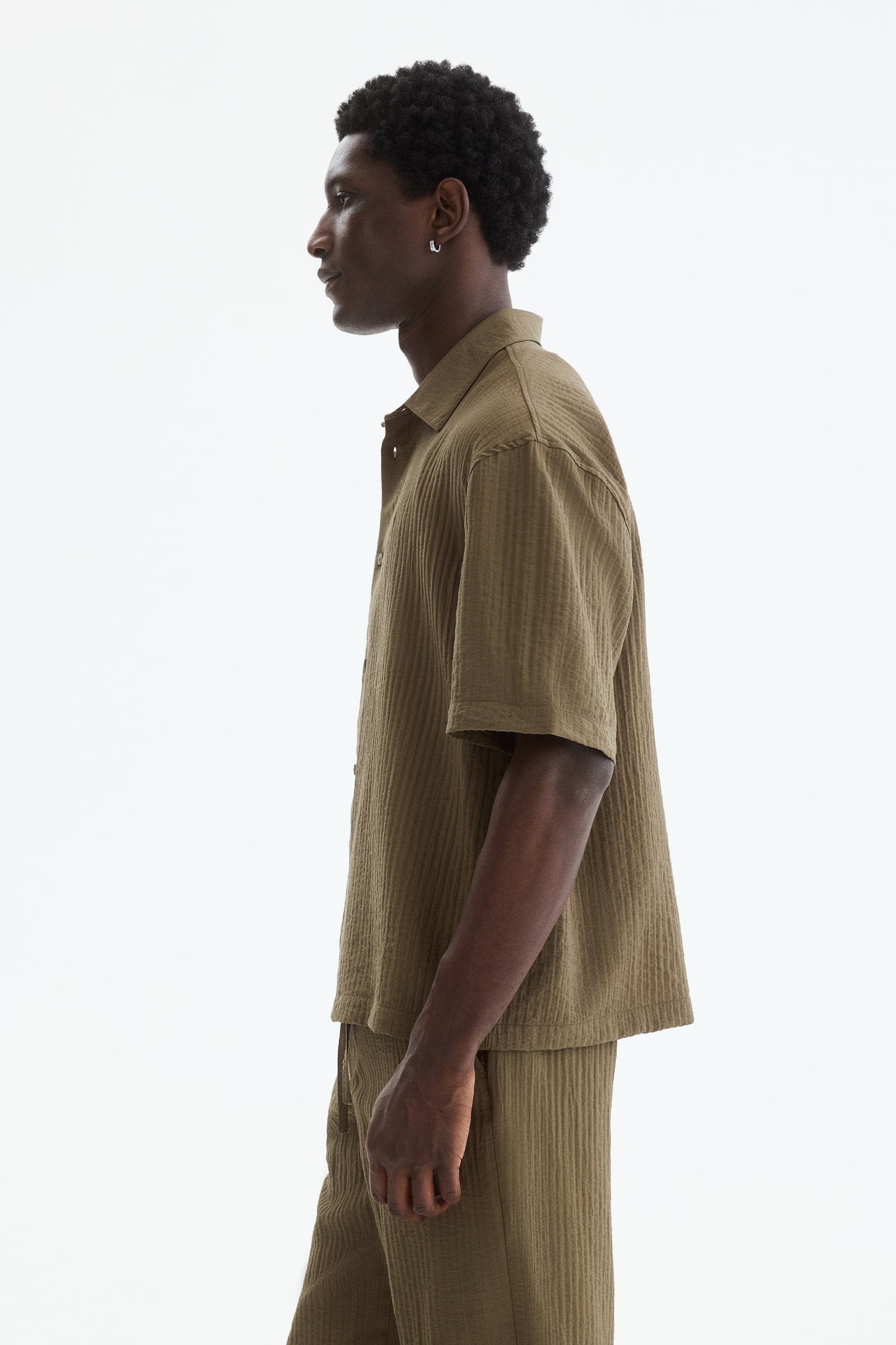 Relaxed Fit Shirt-Khaki green - 6
