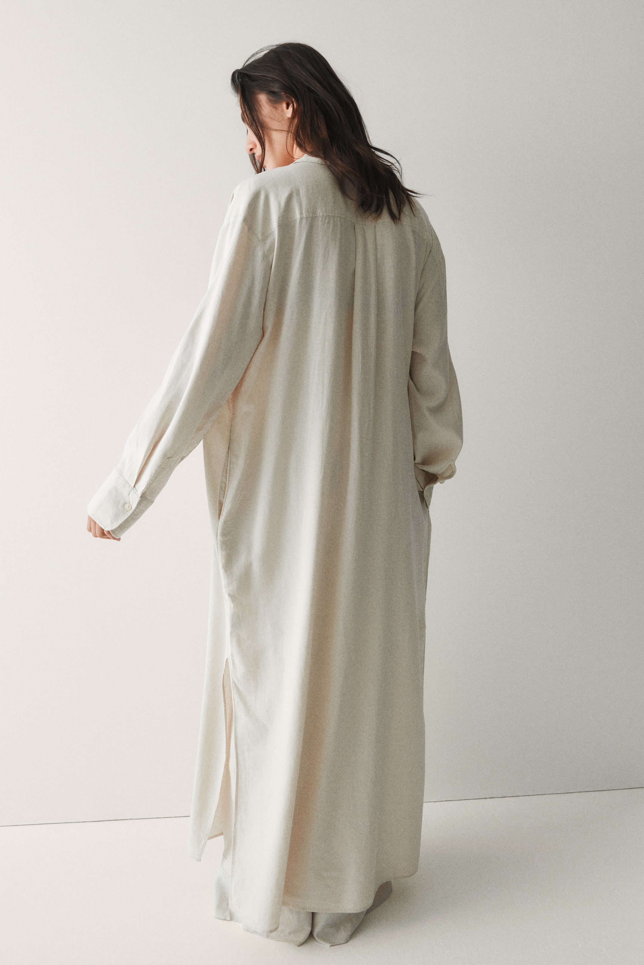 Robe chemise en lin mélangé