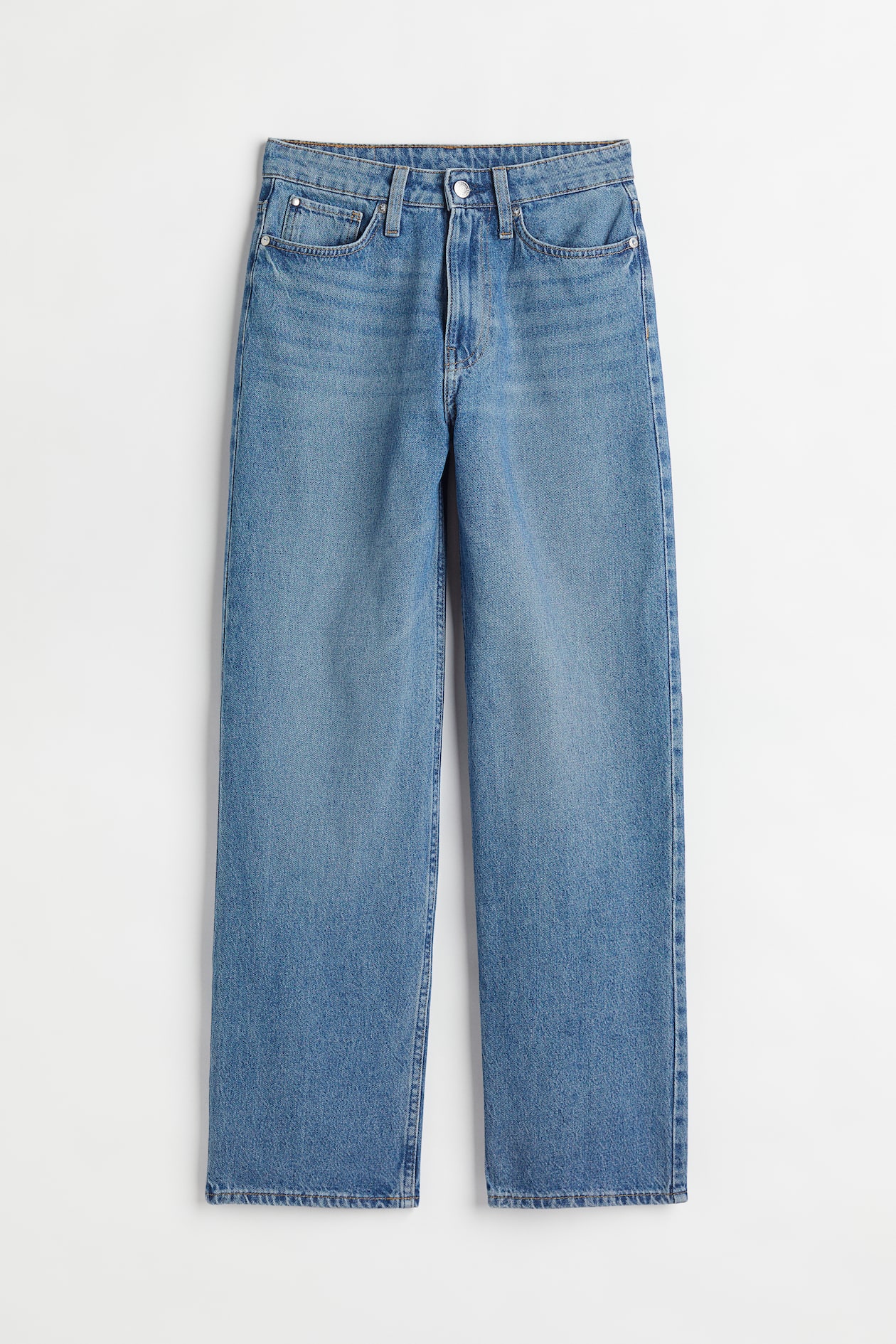 Loose Straight High Jeans - Denim blue - Ladies | H&M US