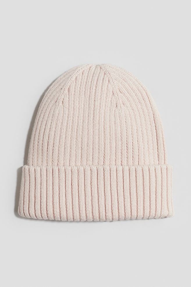 Rib-knit beanie - Powder pink - 1