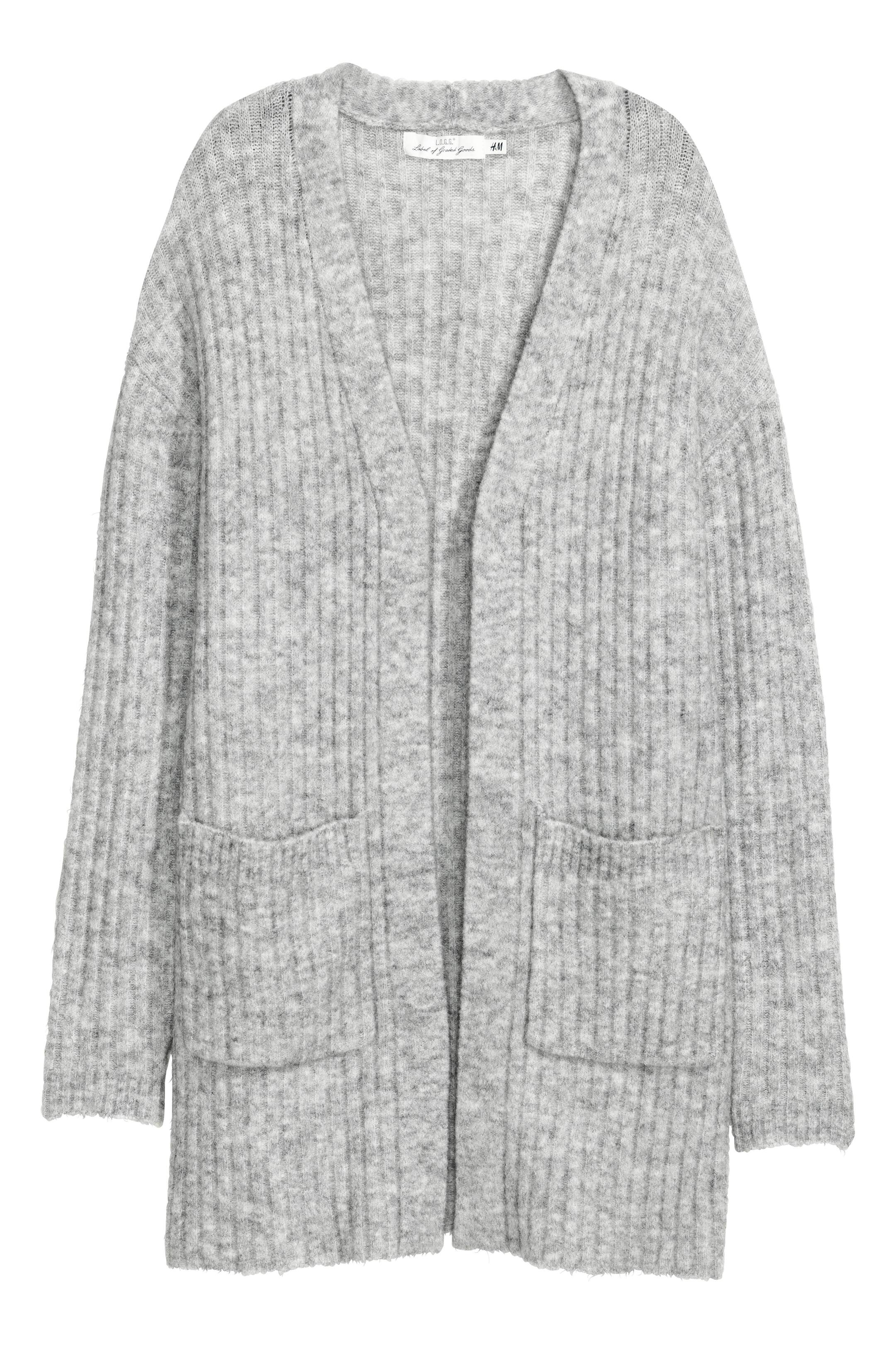 View larger image: Rib-knit cardigan - Grey marl - Ladies | H&M GB 1