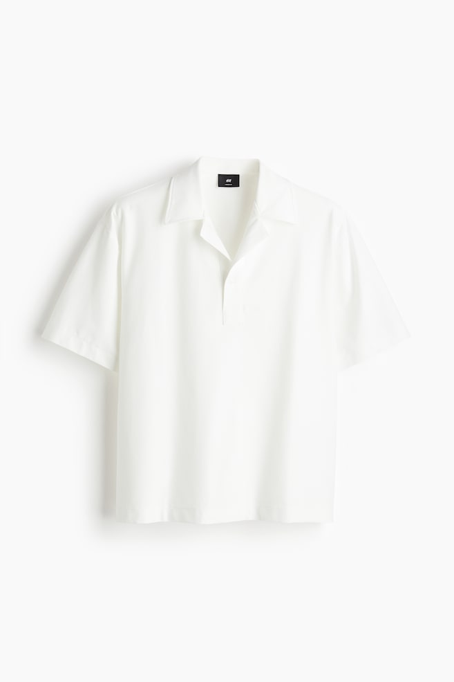 Loose Fit Polo shirt - White/Black - 1