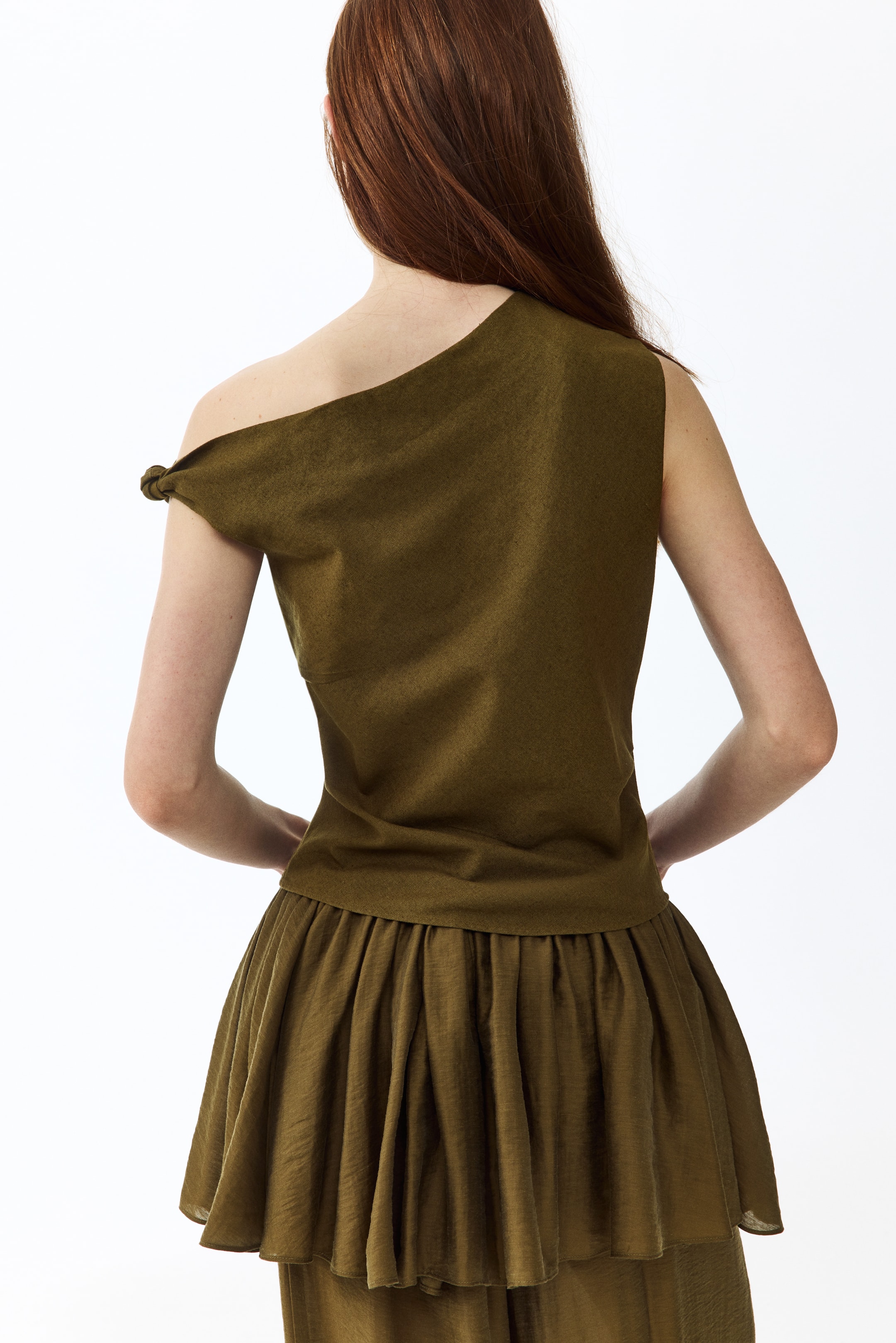 Knot-Detail One-Shoulder Top
