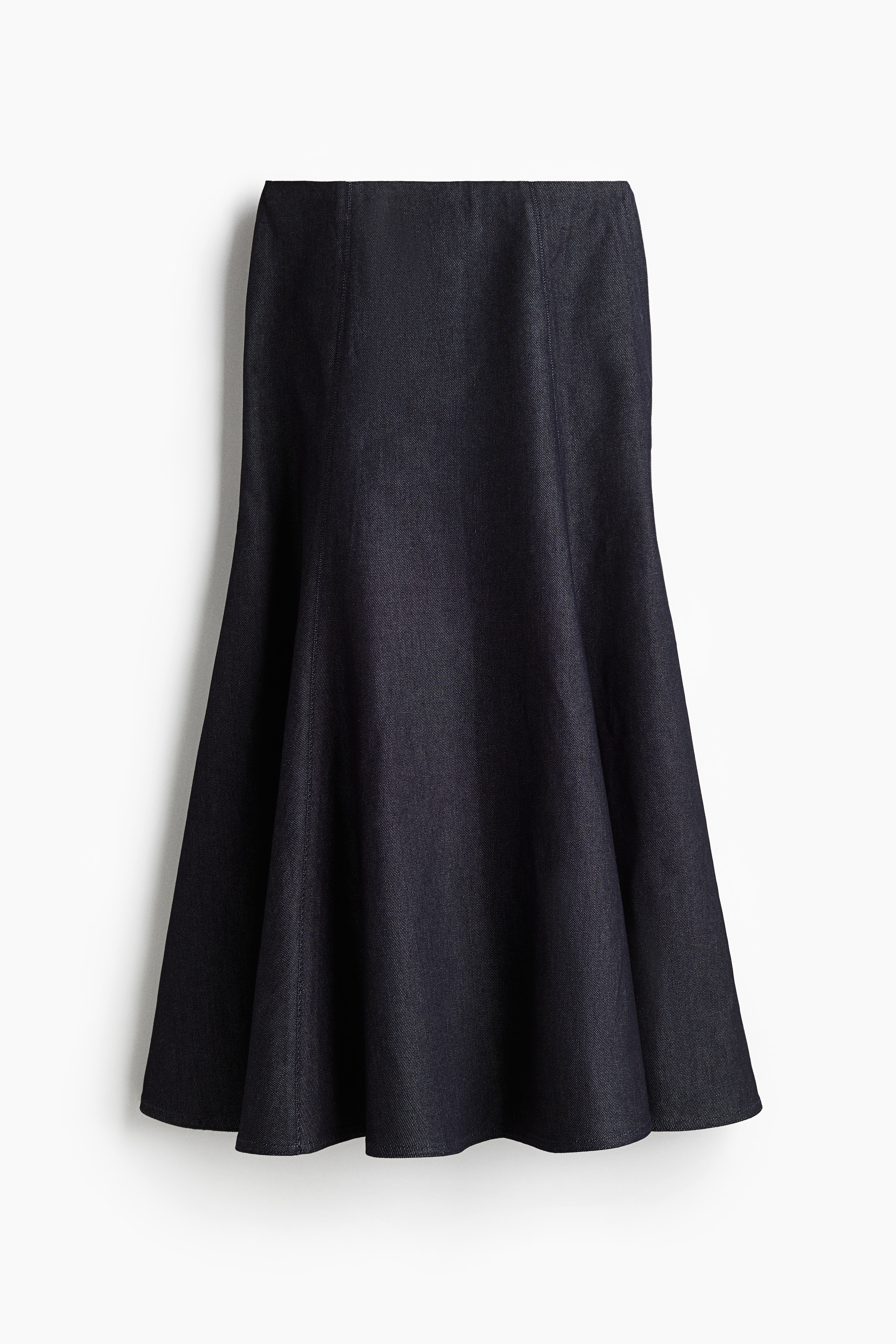 Flared denim skirt - Dark denim blue/Dark brown/Washed out