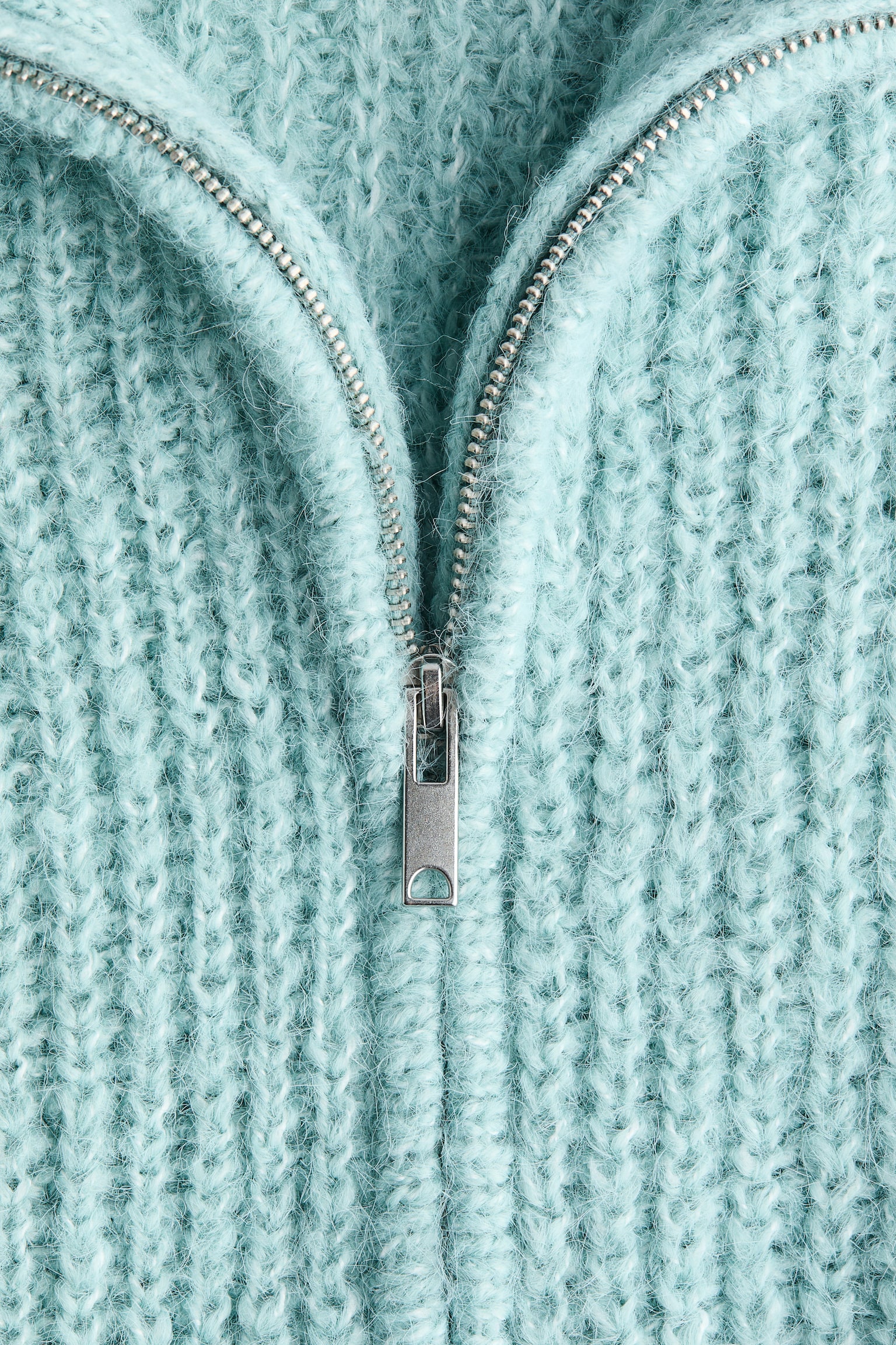 Cárdigan con zíper - Turquesa claro/Beige claro/Gris jaspeado claro - 7