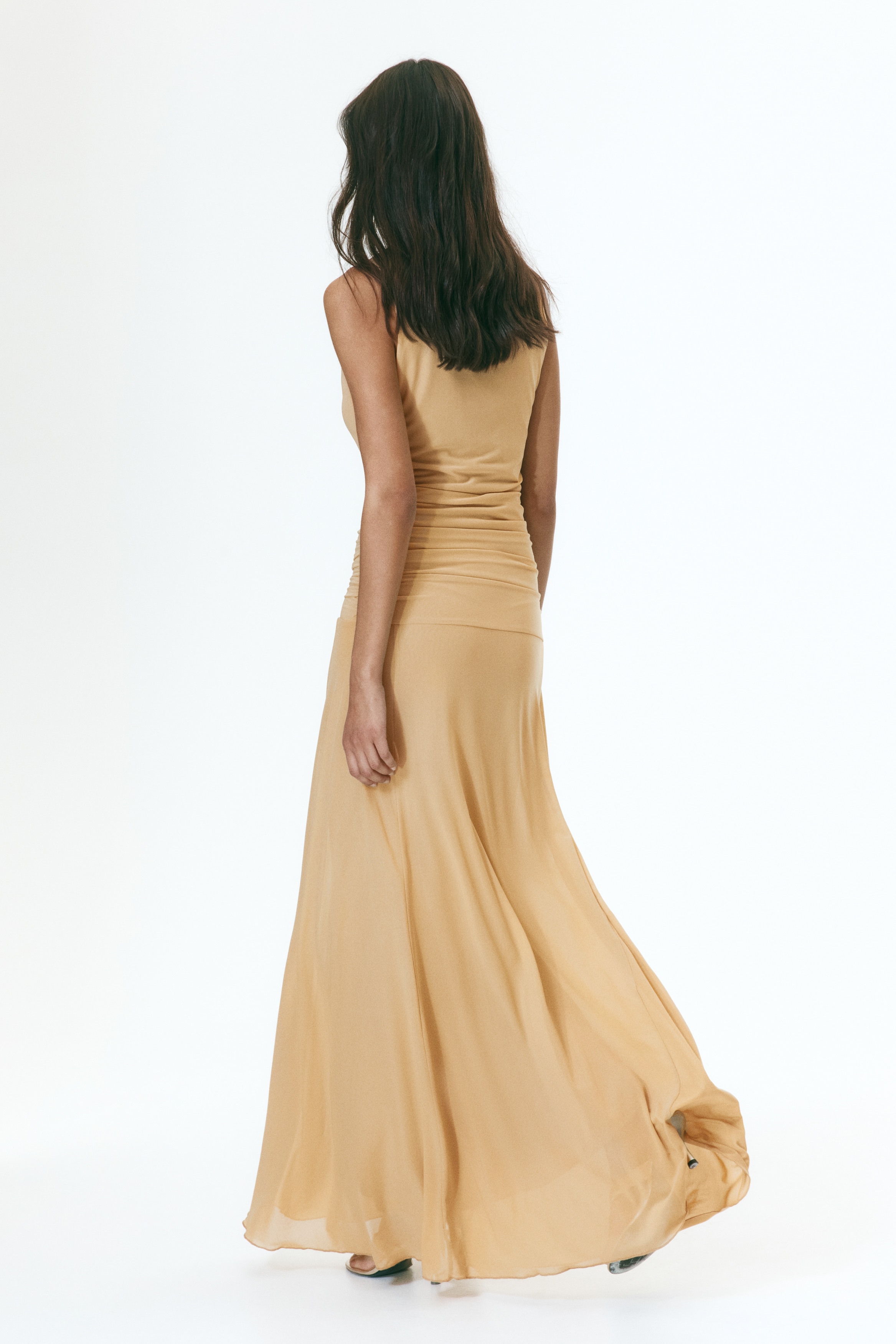 slipless dress Tan Heavy Maxi Dress Extra Small / 3 Quarter Sleeves / No Can-Can main image 0