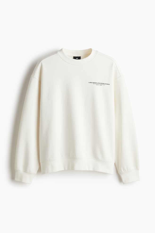 Loose Fit Printed Sweatshirt - White/Los Angeles - 1