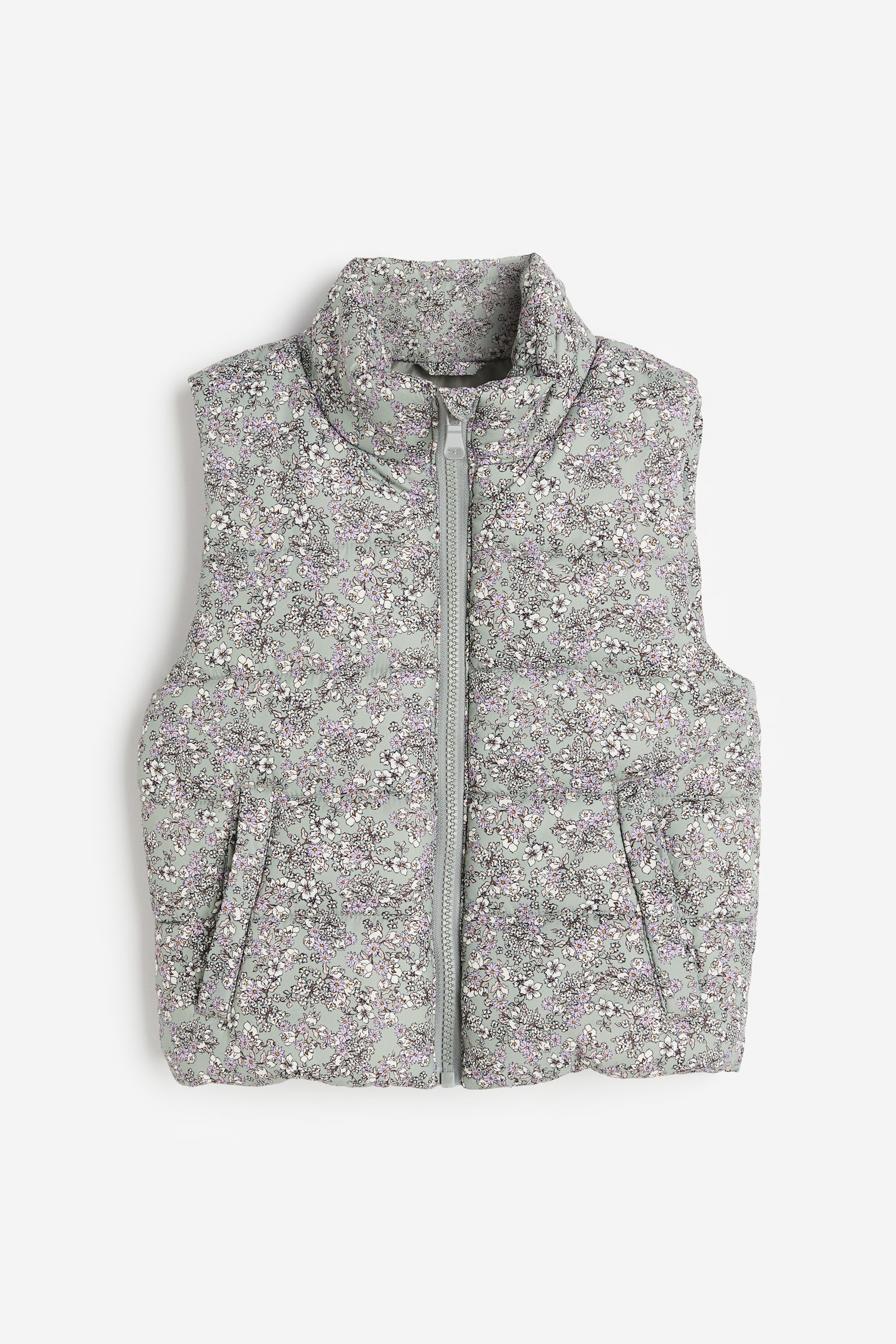 Puffer Vest - Light green/Floral/Light purple/Hearts/Pink - 1