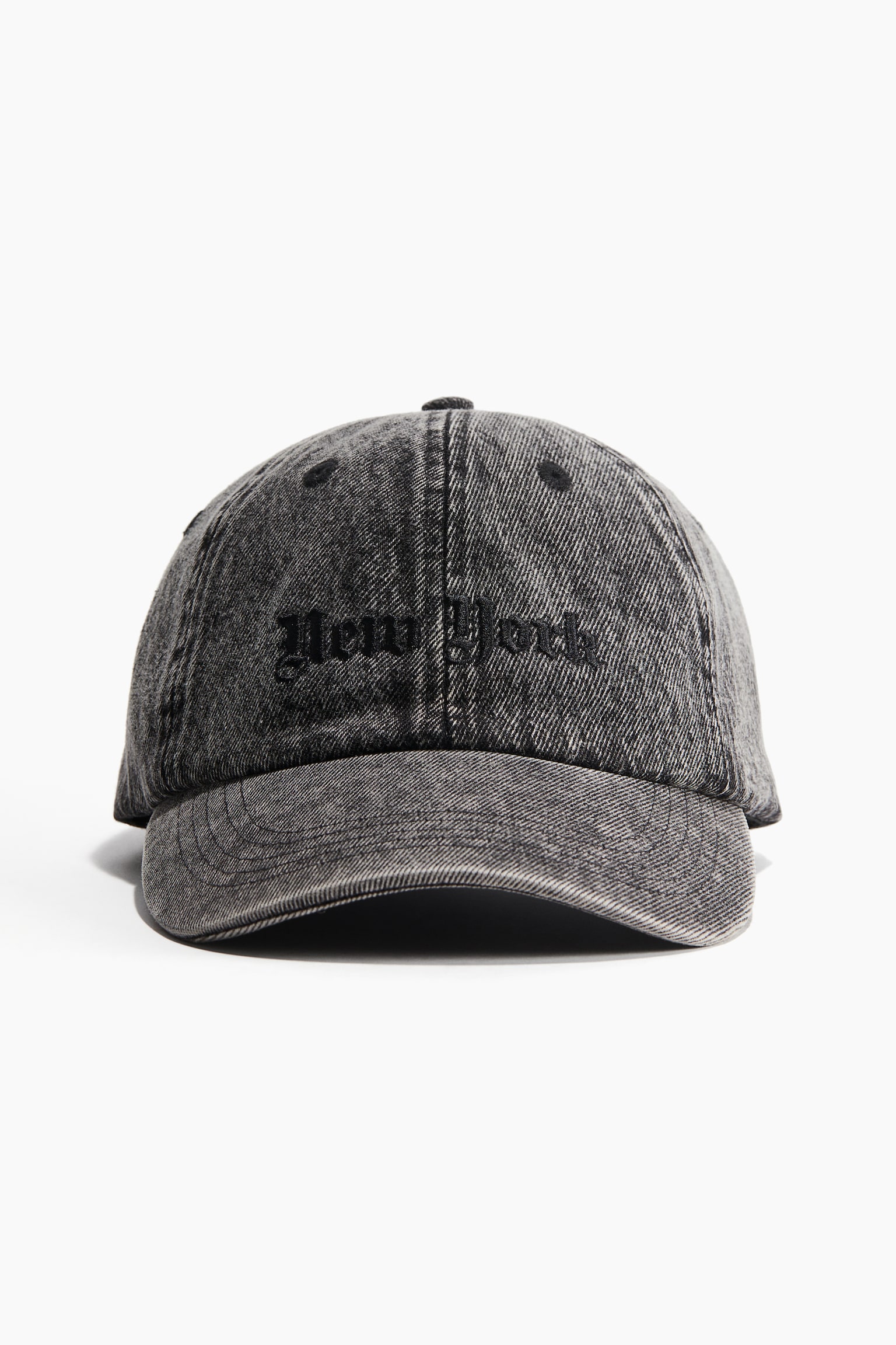 Embroidered-motif denim cap - Vintage black/New York - 1