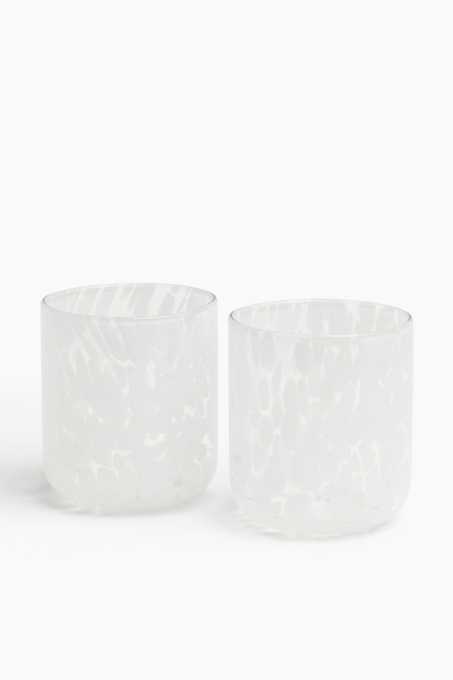 2-pack patterned tumblers - Clear glass/White/Clear glass/Dark brown/Green/Spotted - 2