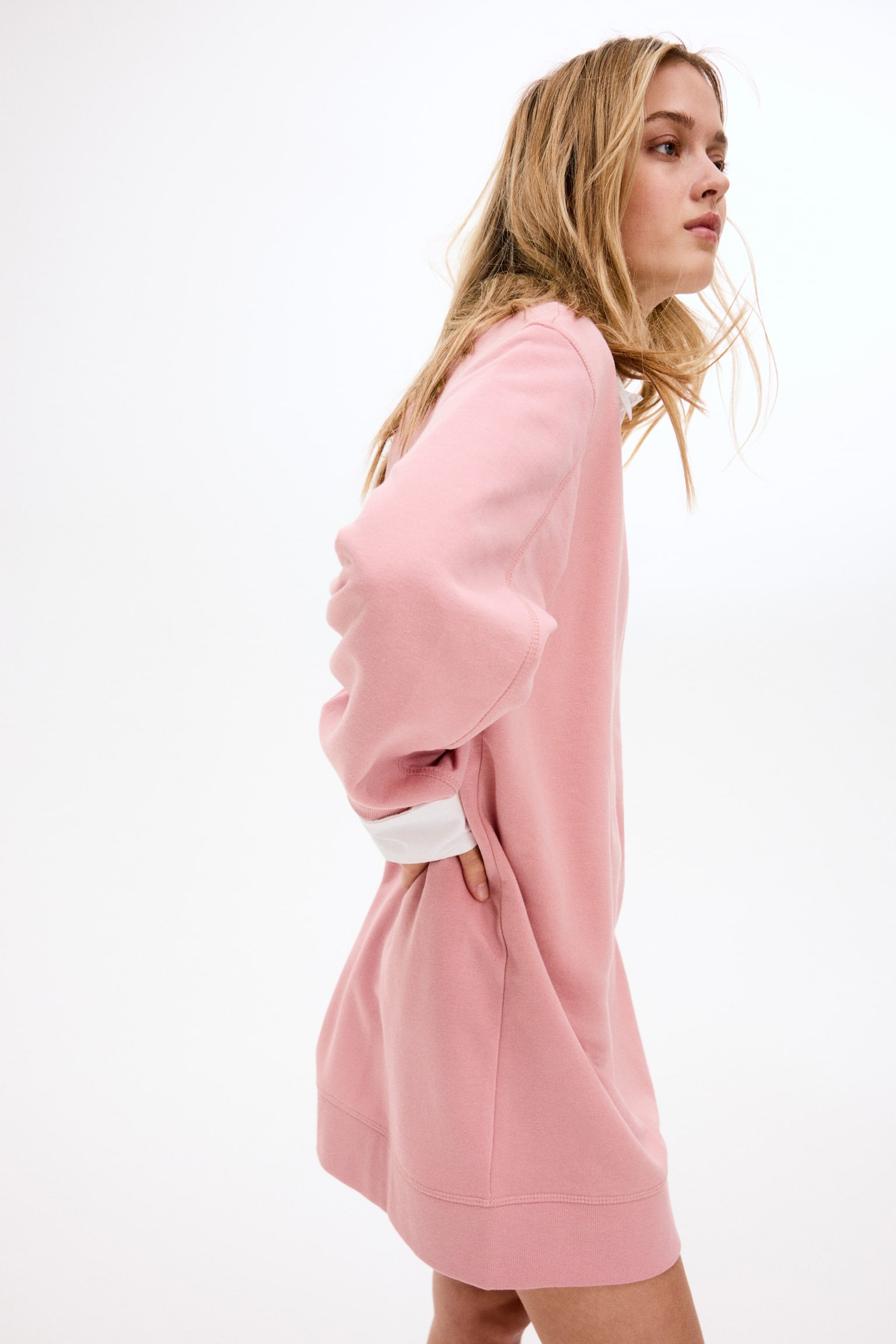 Sweatshirt dress - Pink/Navy blue/Brown/Light blue - 4