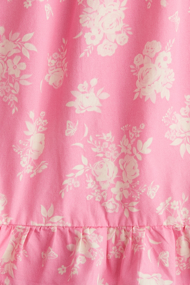 Baumwollkleid-Rosa/Geblümt - 2