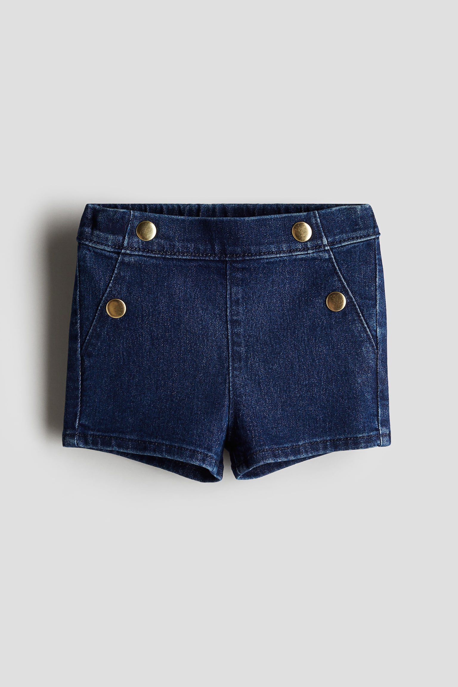 Studded denim shorts - Dark denim blue - 1