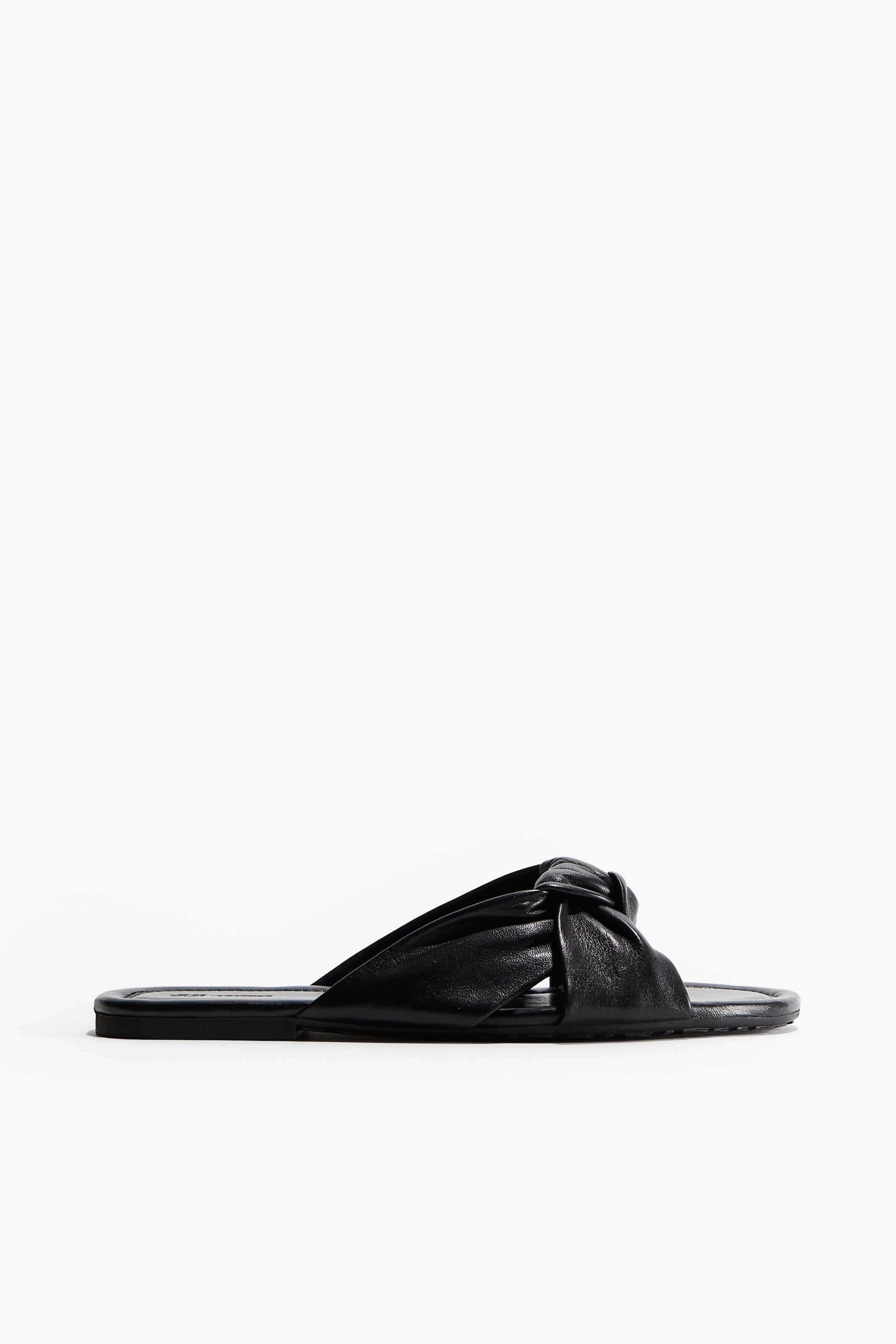 Knot-detail leather sandals - Black - Ladies | H&M GB