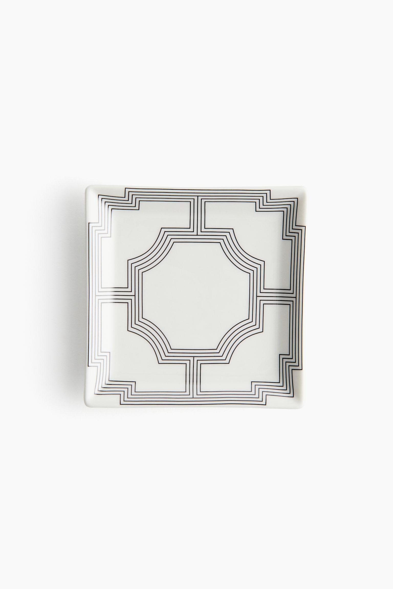 Mini stoneware tray - White/Patterned - 1