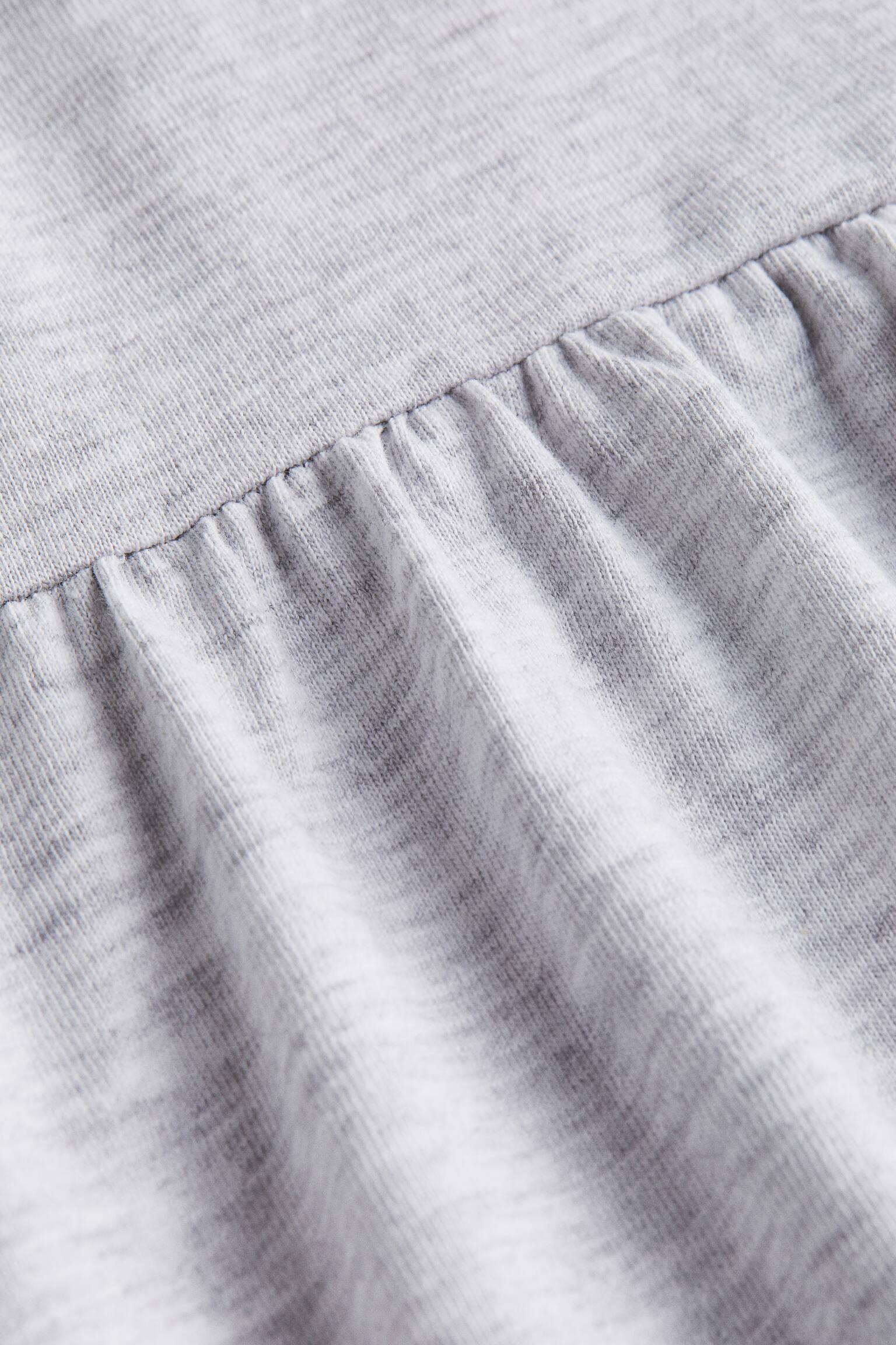 Cotton jersey dress - Light grey marl/Dusty purple/White/Black striped/Dark pink - 2