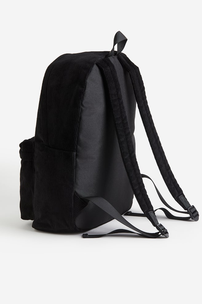 Corduroy backpack - Black - 3