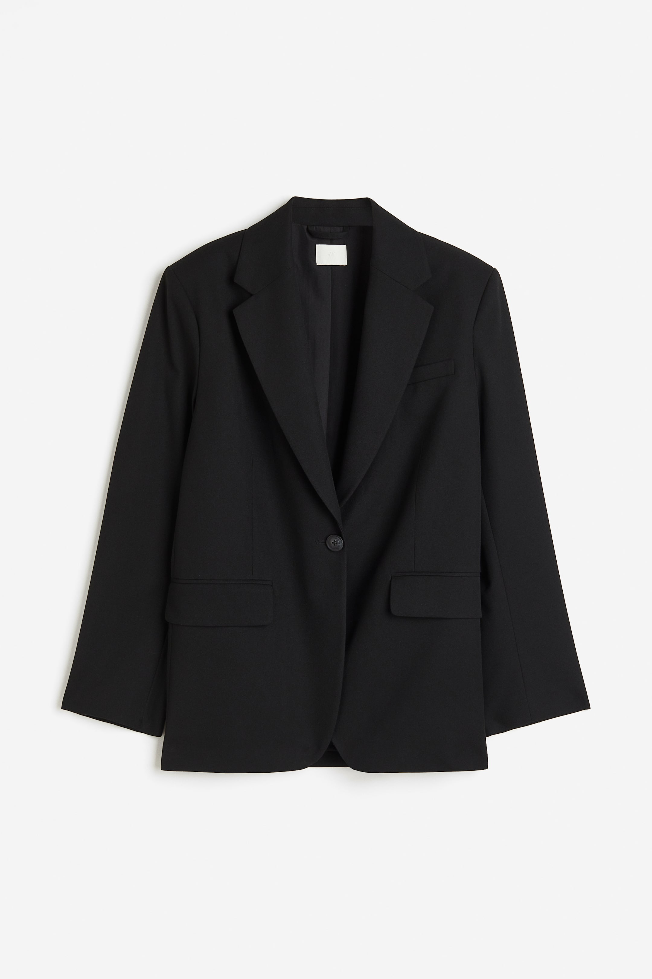 Oversized blazer - V-neck - Long sleeve - Black - Ladies | H&M US