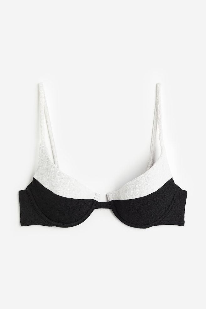 Padded bikini top - Black/White - 2