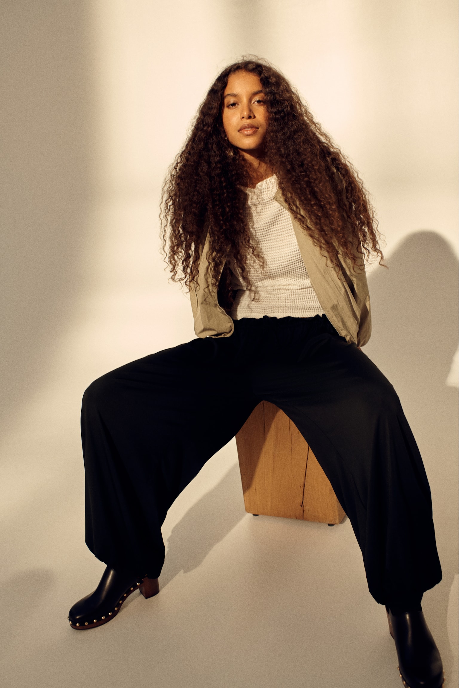 Jersey balloon trousers - שחור/סגול שזיף - 6